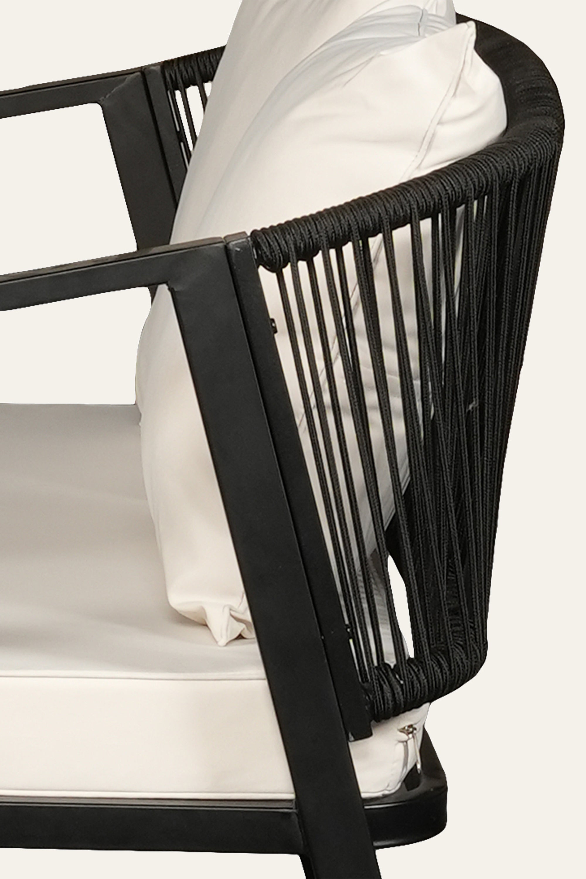 Black Modern Outdoor 2-Seater Sofa for Patio