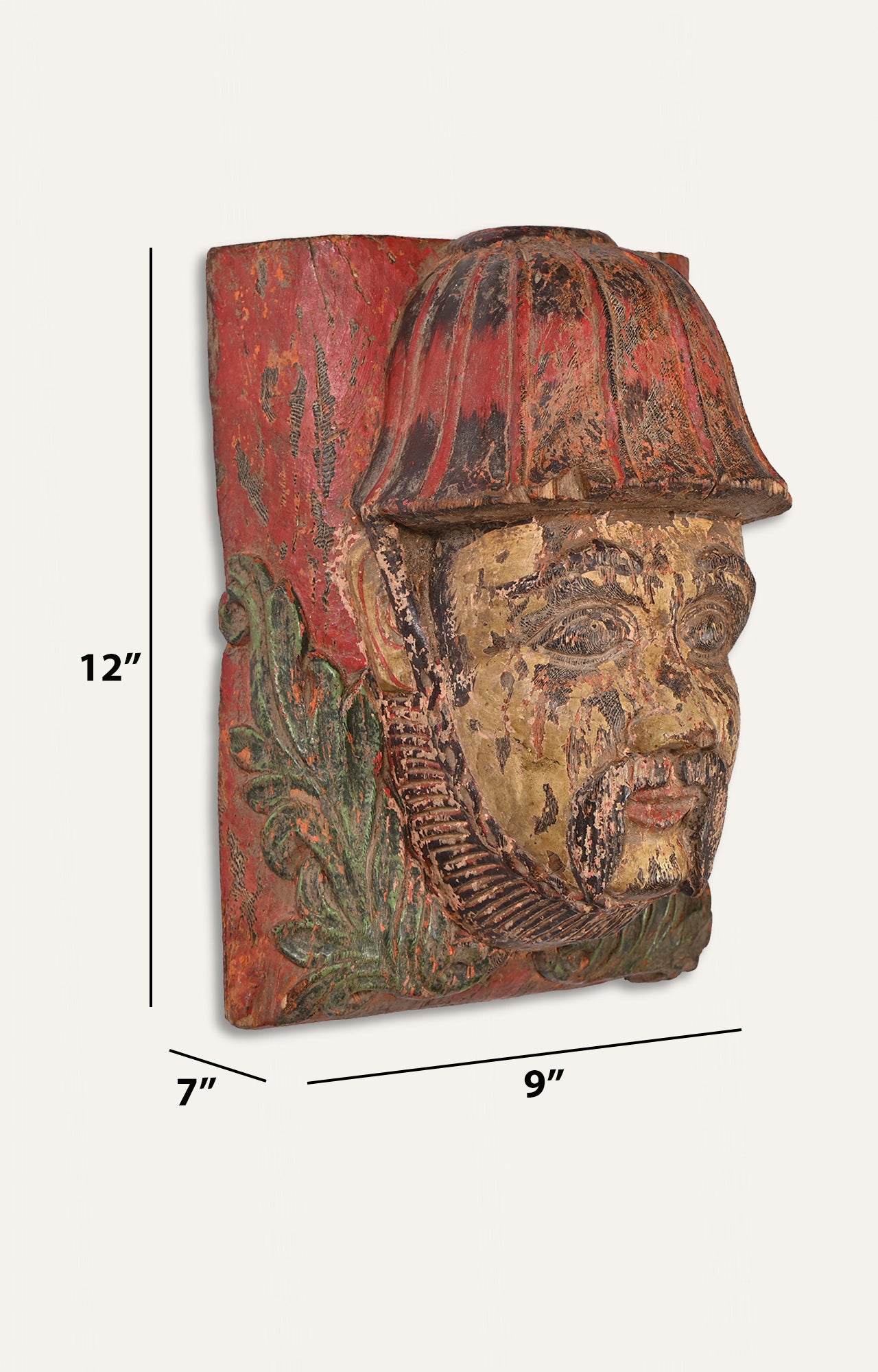 Hand-Carved Wooden Wall Mask