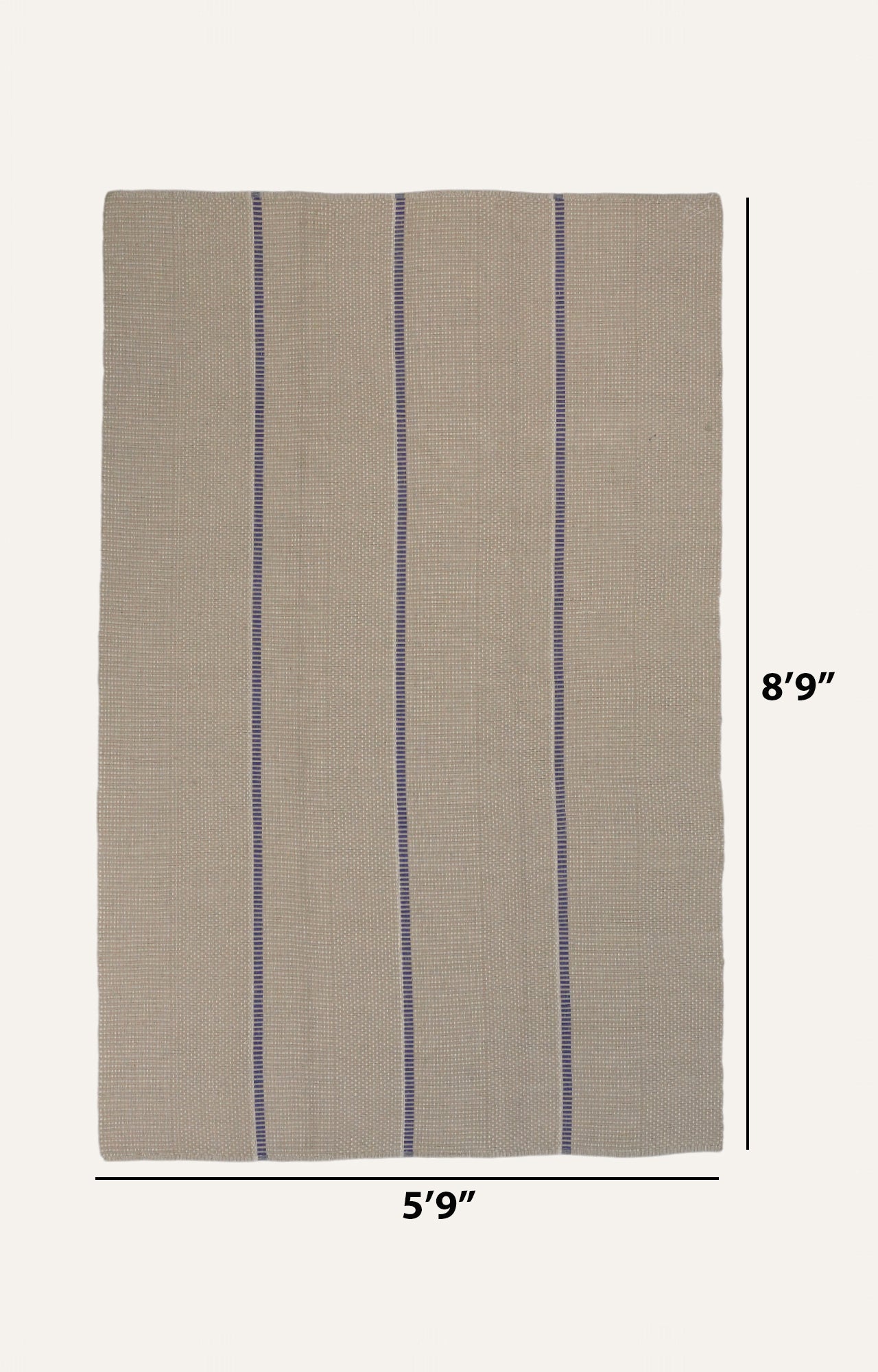 Beige Stripes Handwoven Cotton Rug