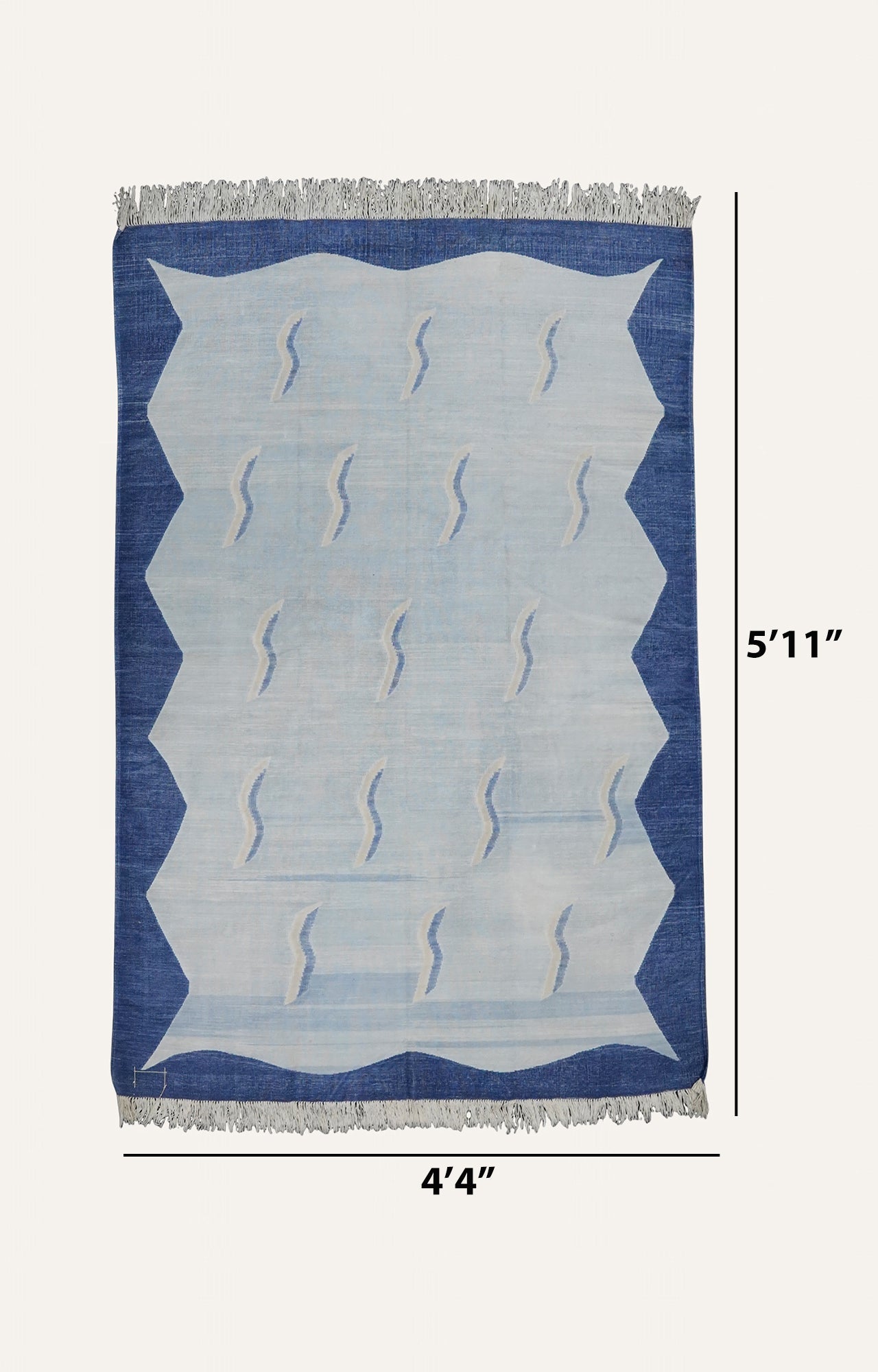 Wavy Handwoven Cotton Rug