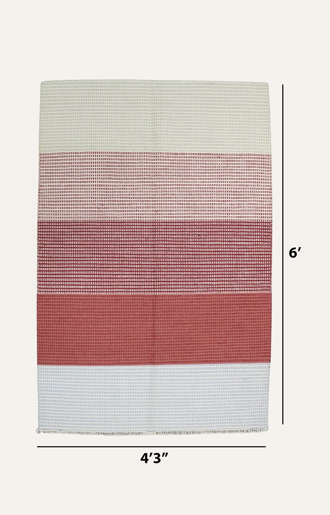 Warm Striped Handwoven Cotton Rug