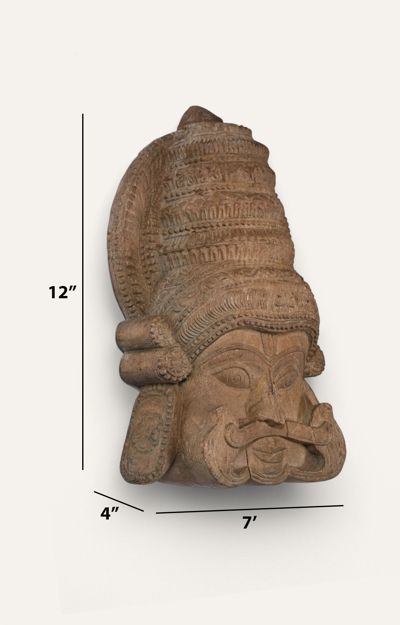 Traditional Hand-Carved Wooden Wall Mask