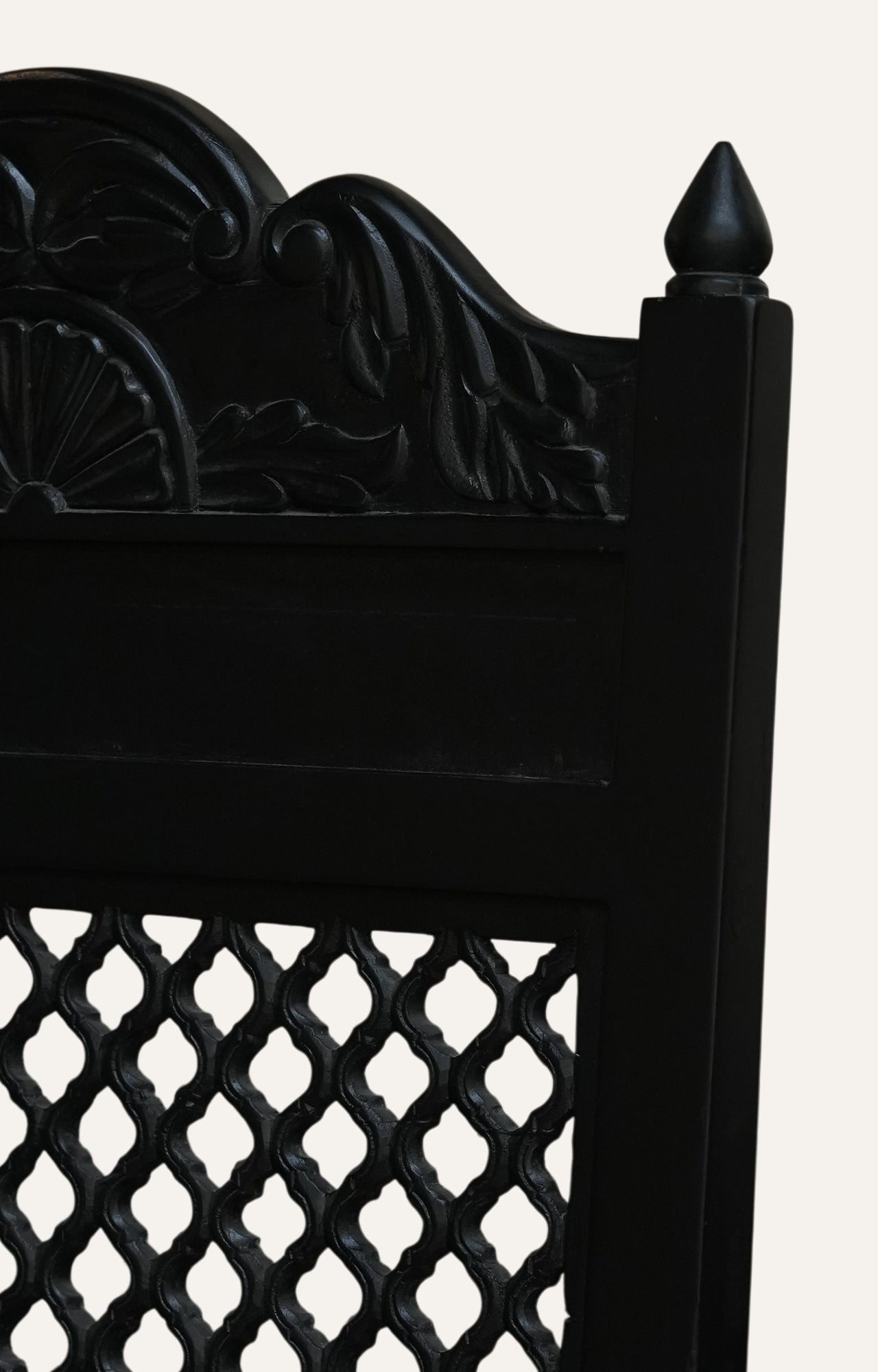 Black Lattice Back Dining Chair