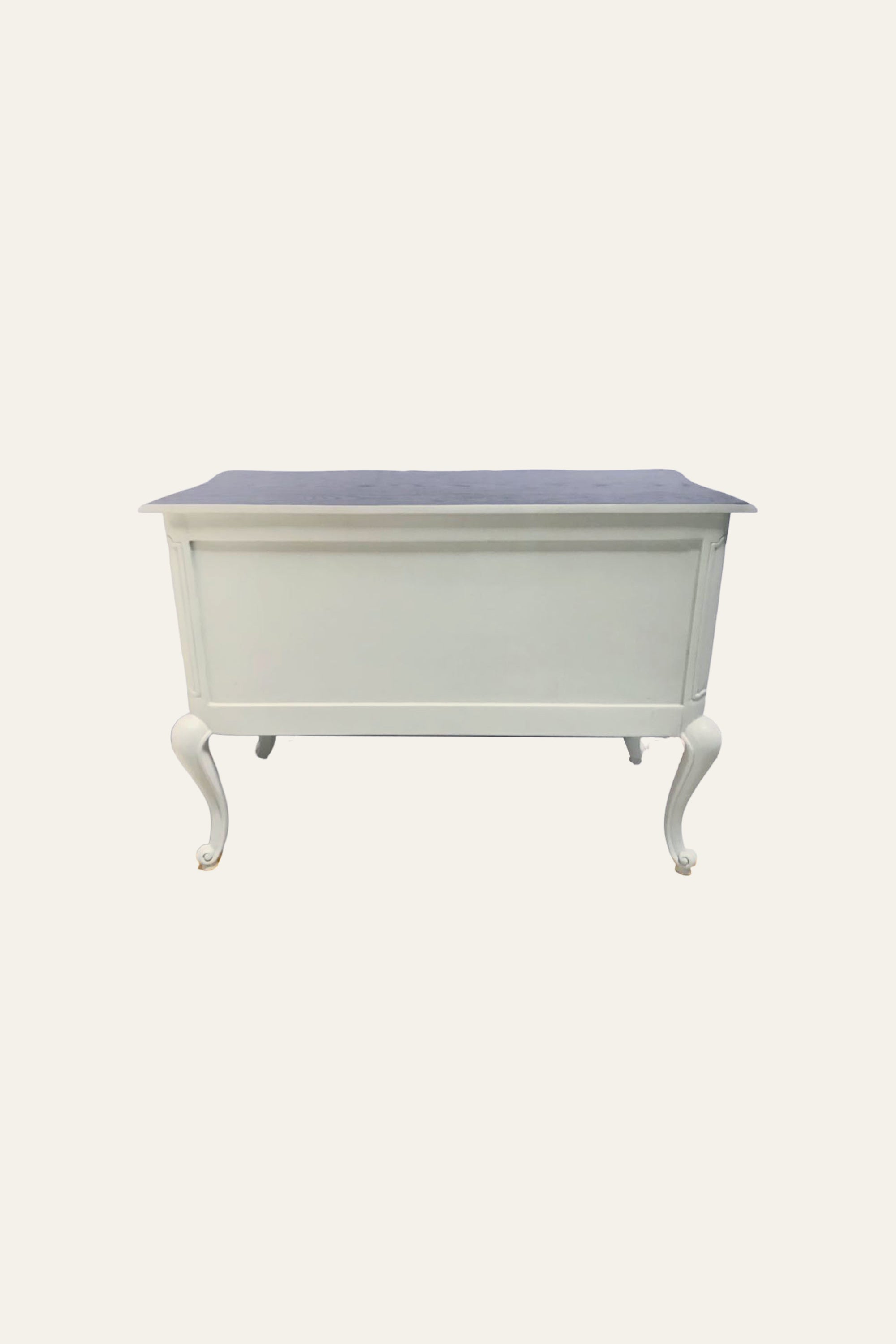 White French Provincial 2-Drawer Chest of Drawers with Black Top