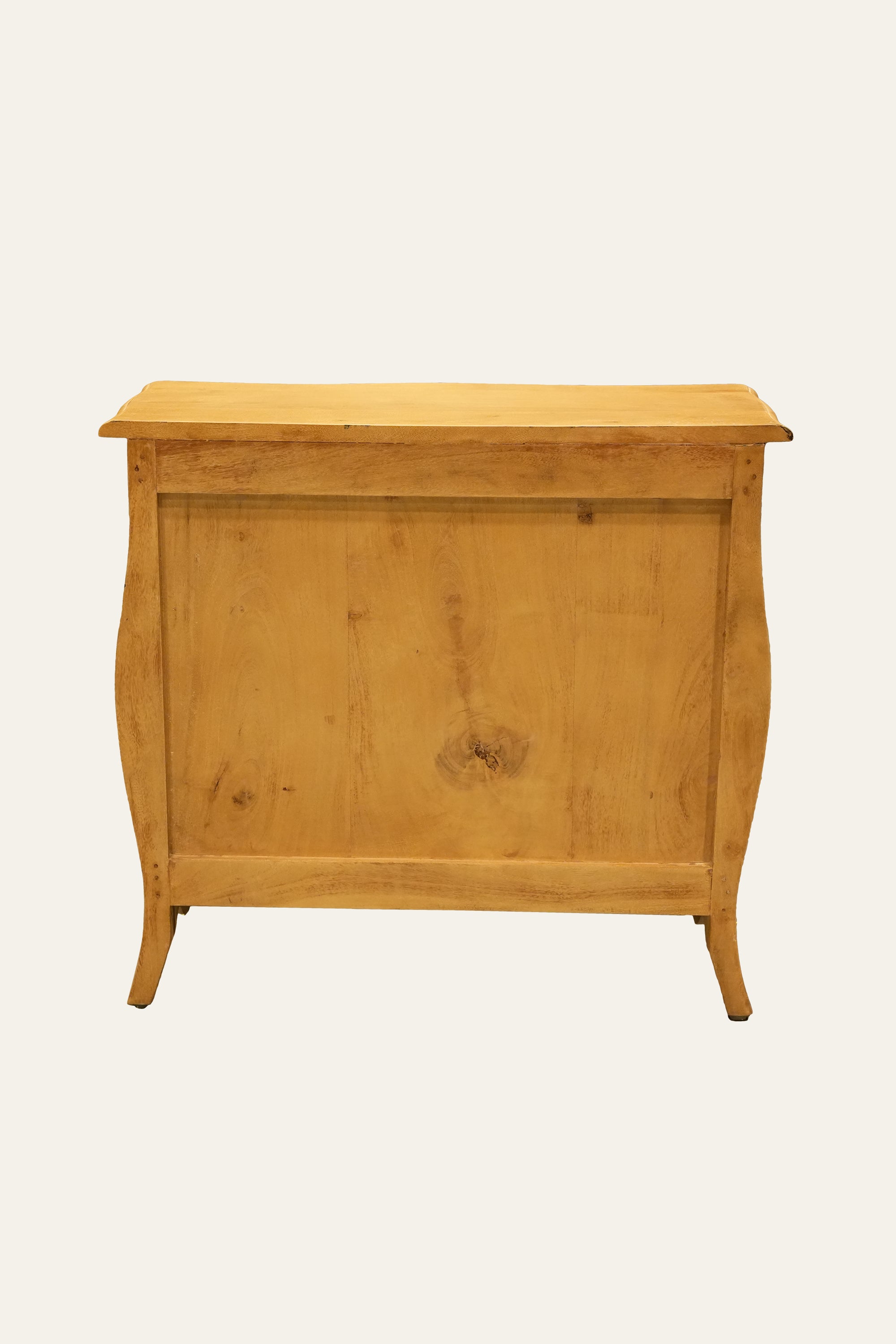 French Country Style Brown Bombe Chest of Drawers with 3 Drawers