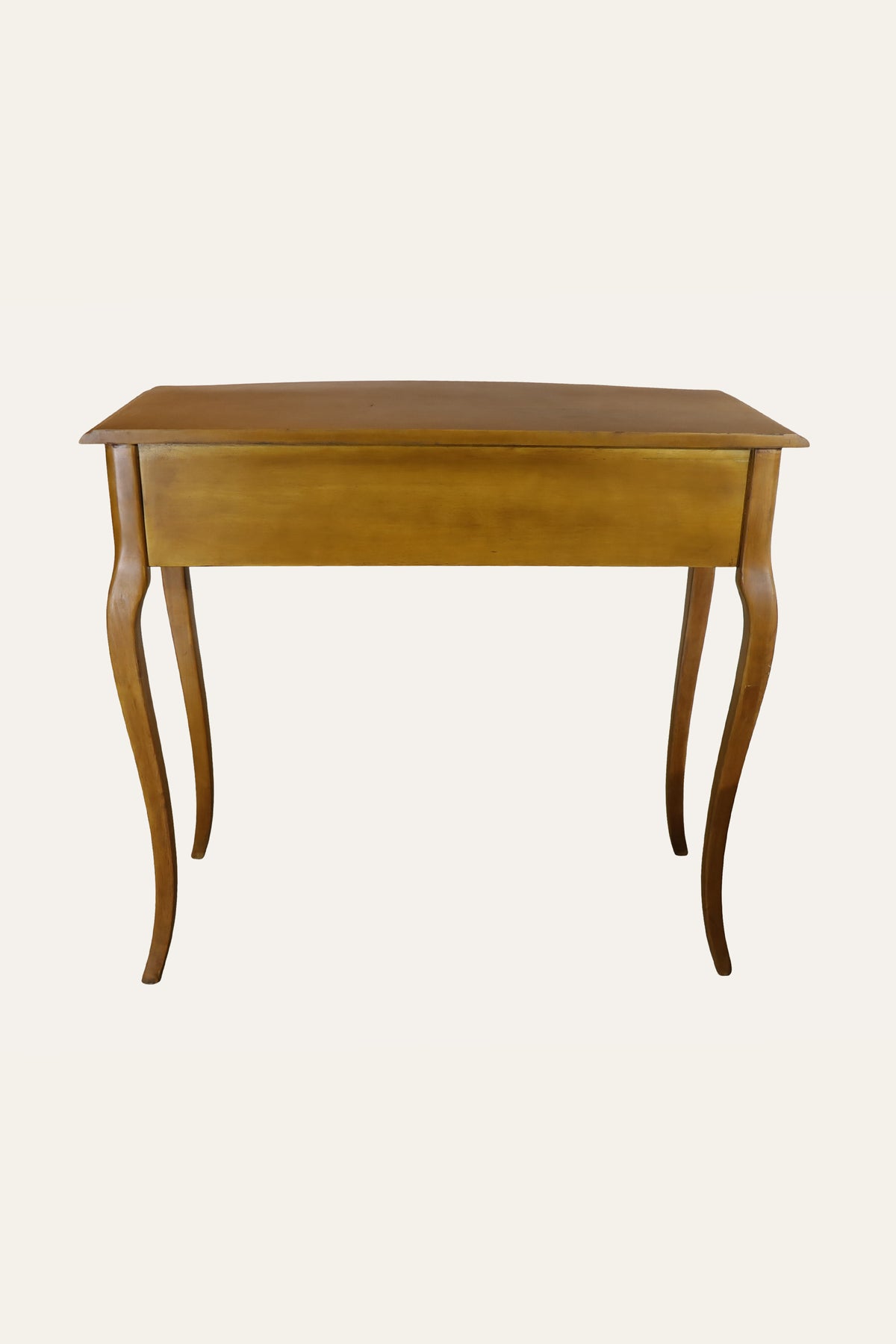 Brown French Provincial 3-Drawer Console Table with Cabriole Legs
