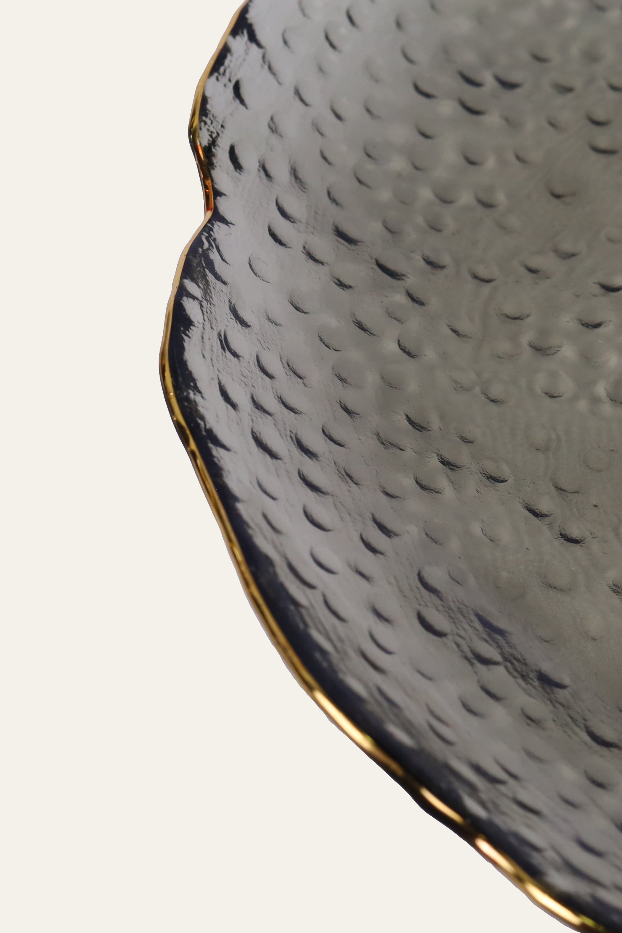 Hammered Grey Round Serving Plate