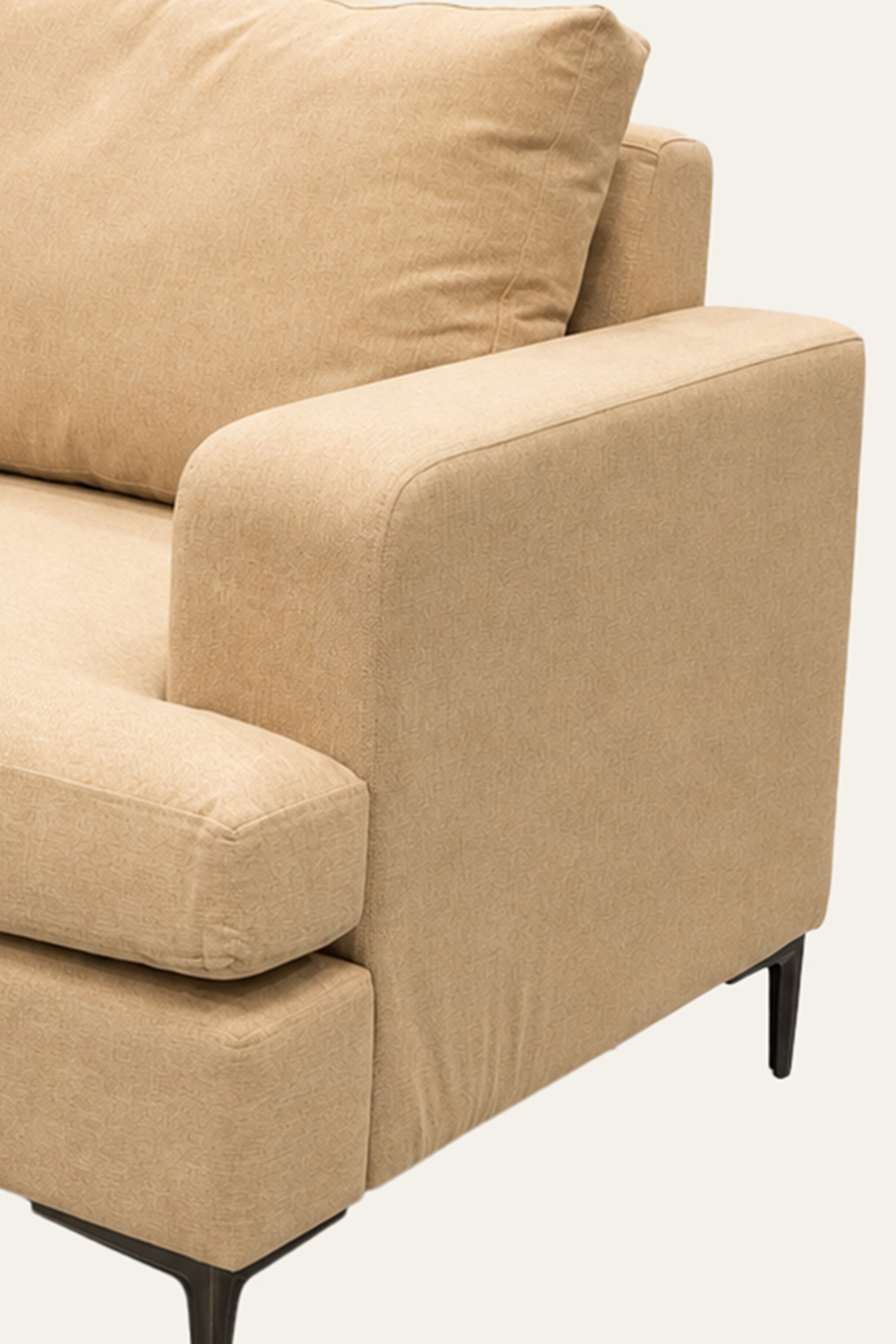 Beige Square Arm 3-Seater Sofa for Modern Homes