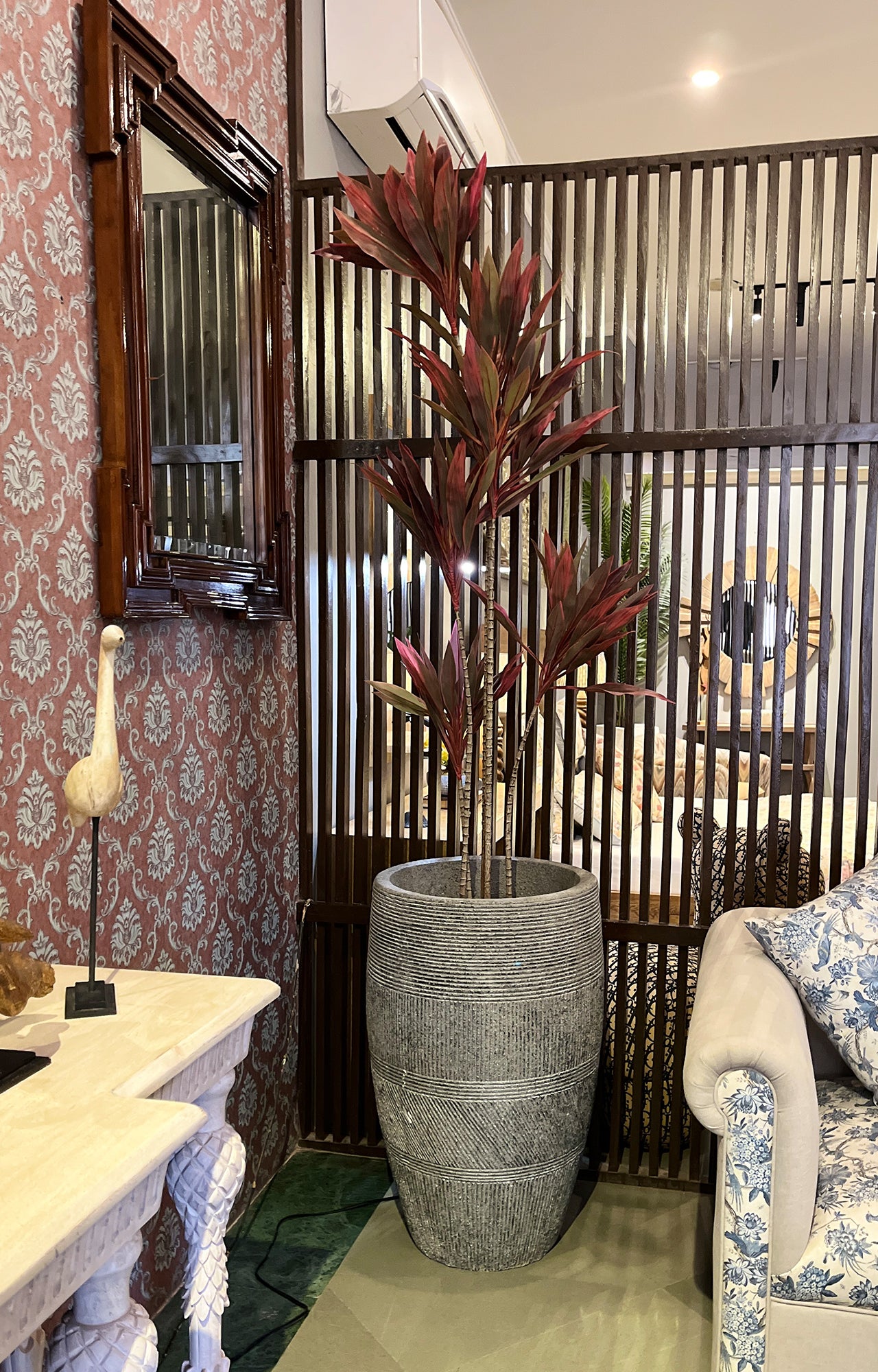 Artificial Red Cordyline Plant - 6 Feet