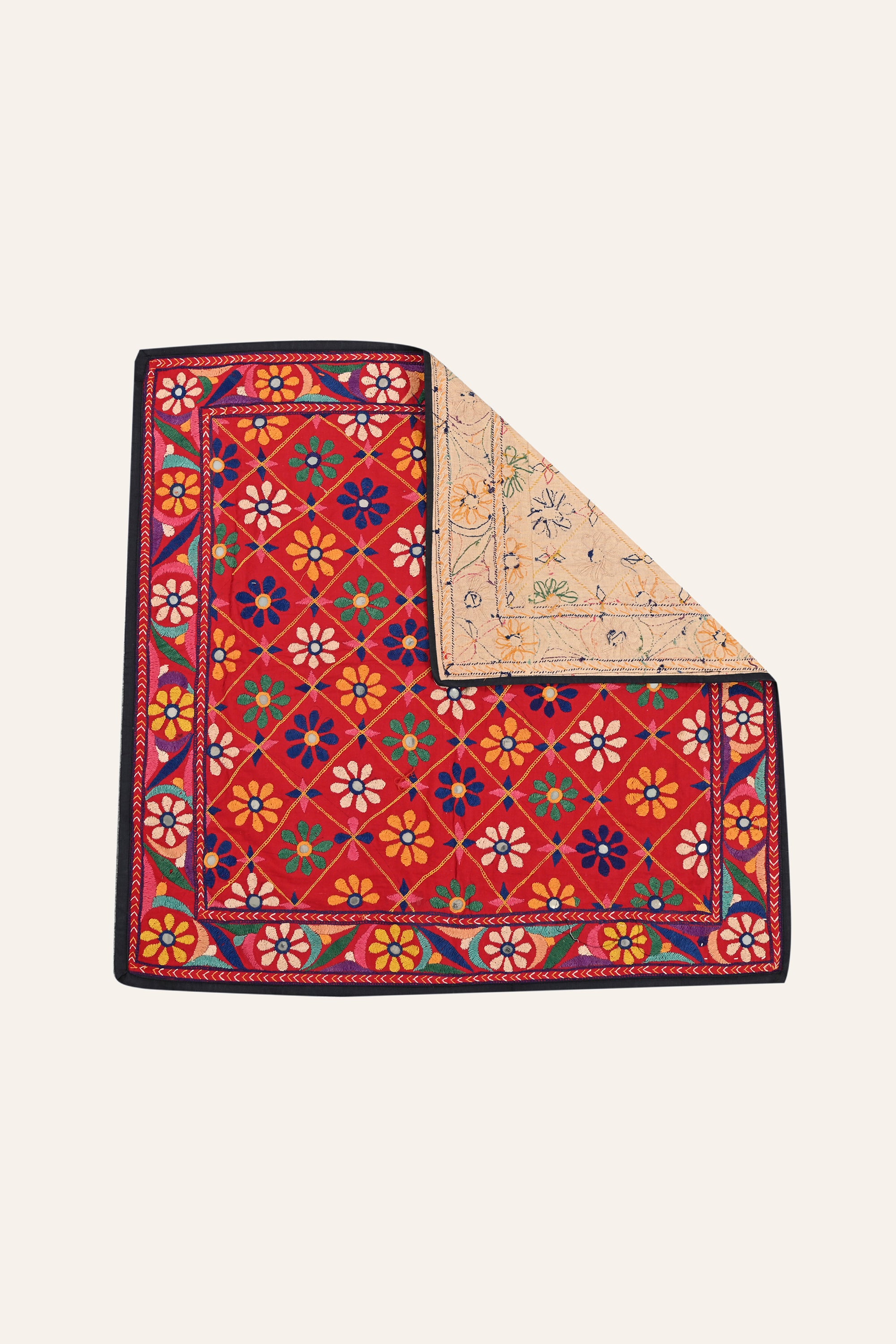 Indian Antique Textile Wall Hanging | Kutch Tapestry Decor
