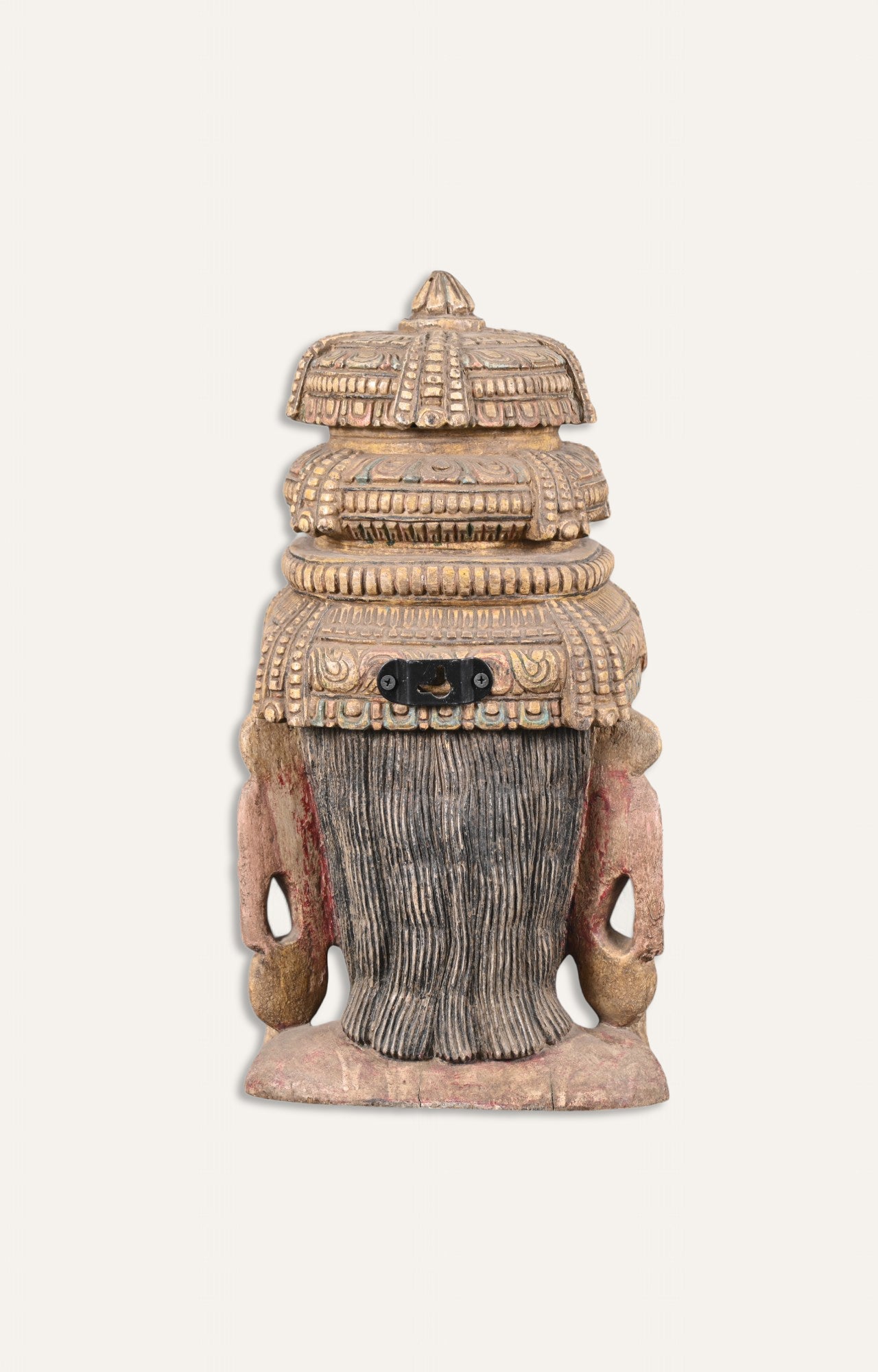 Rustic Hand-Carved Wooden Wall Mask