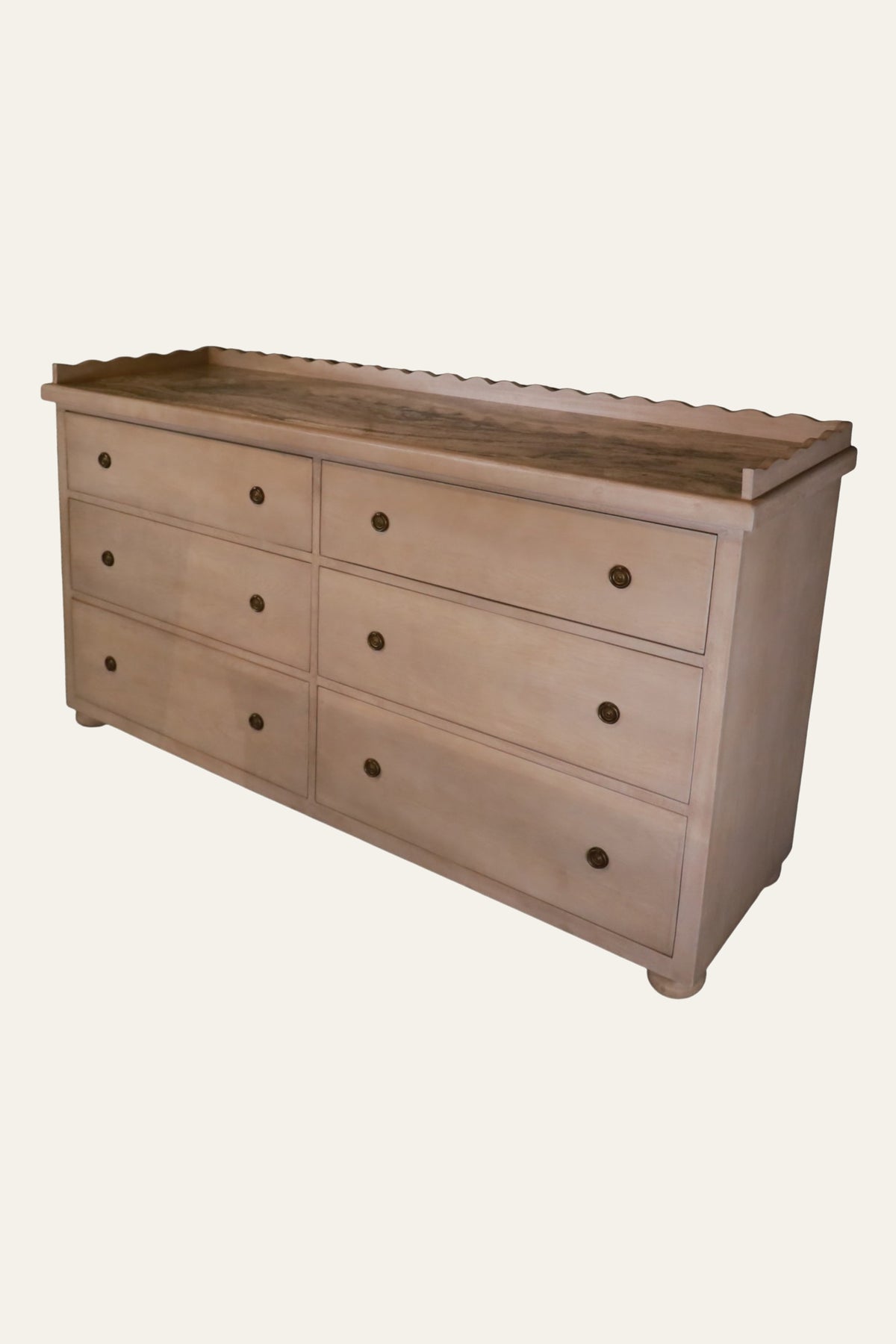 6 drawer wooden chest of drawers