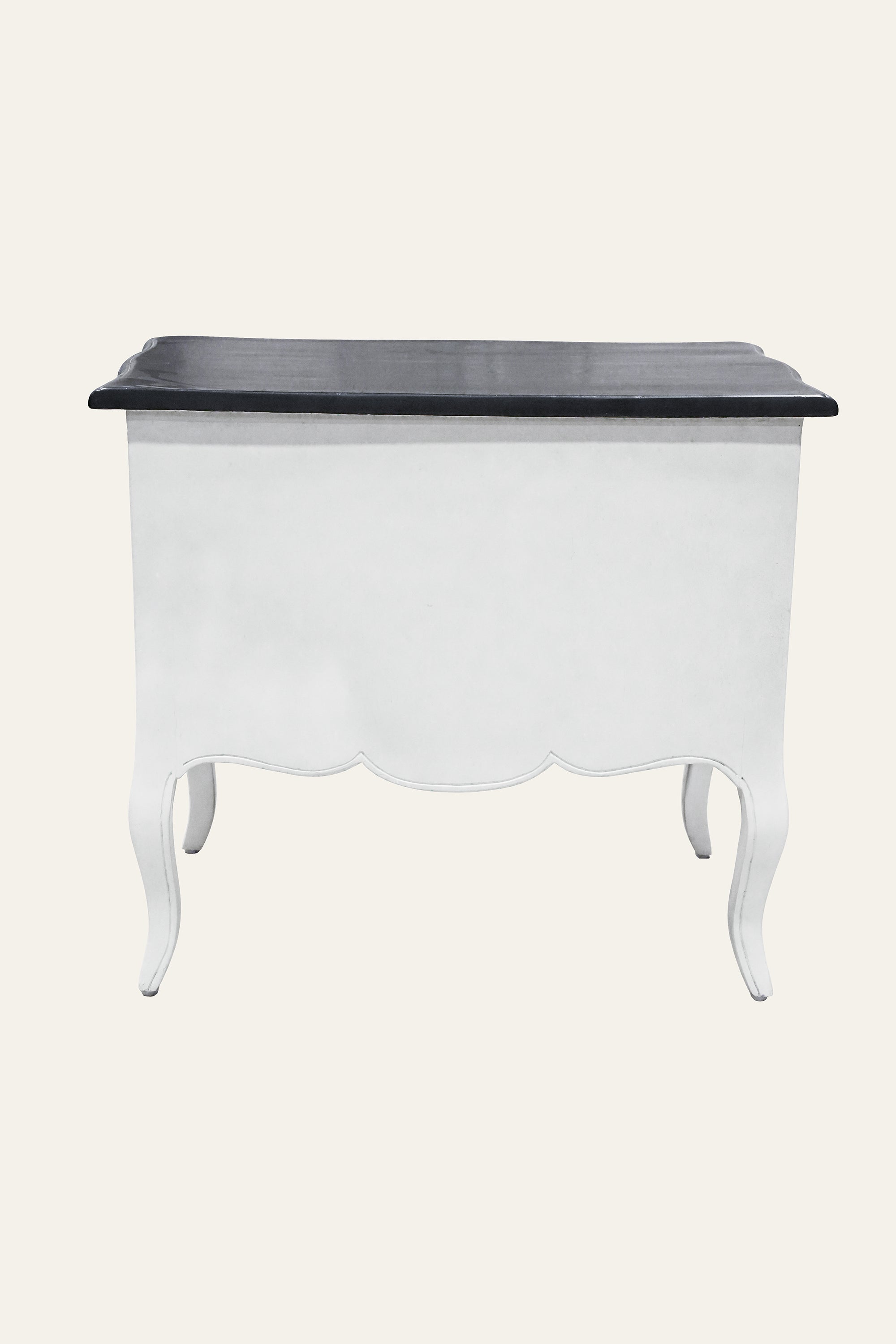 Two Toned French Style 2-Drawer Chest of Drawers with Curved Legs