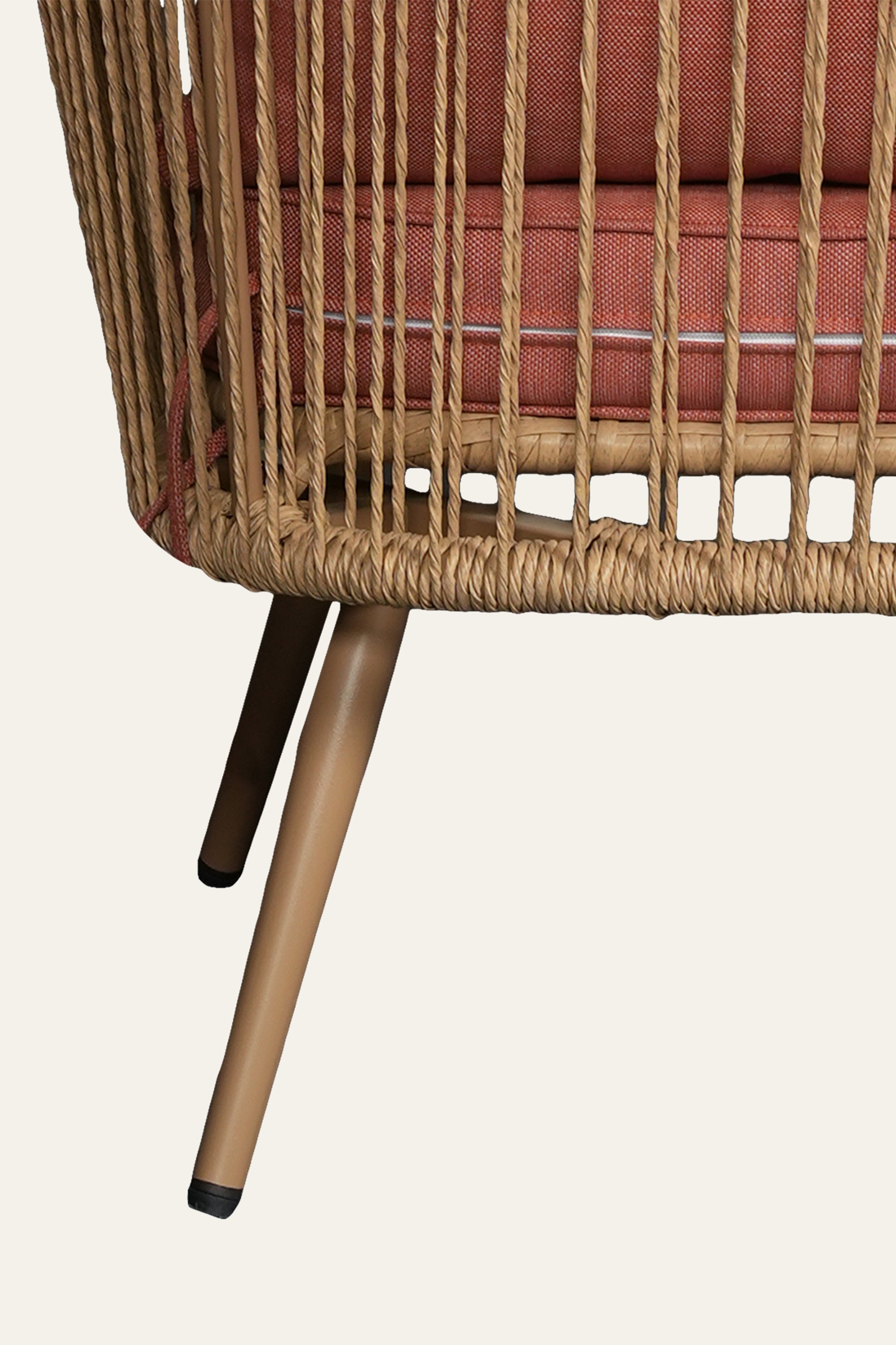 Terracotta Metal and Nylon Ropes Outdoor Armchair