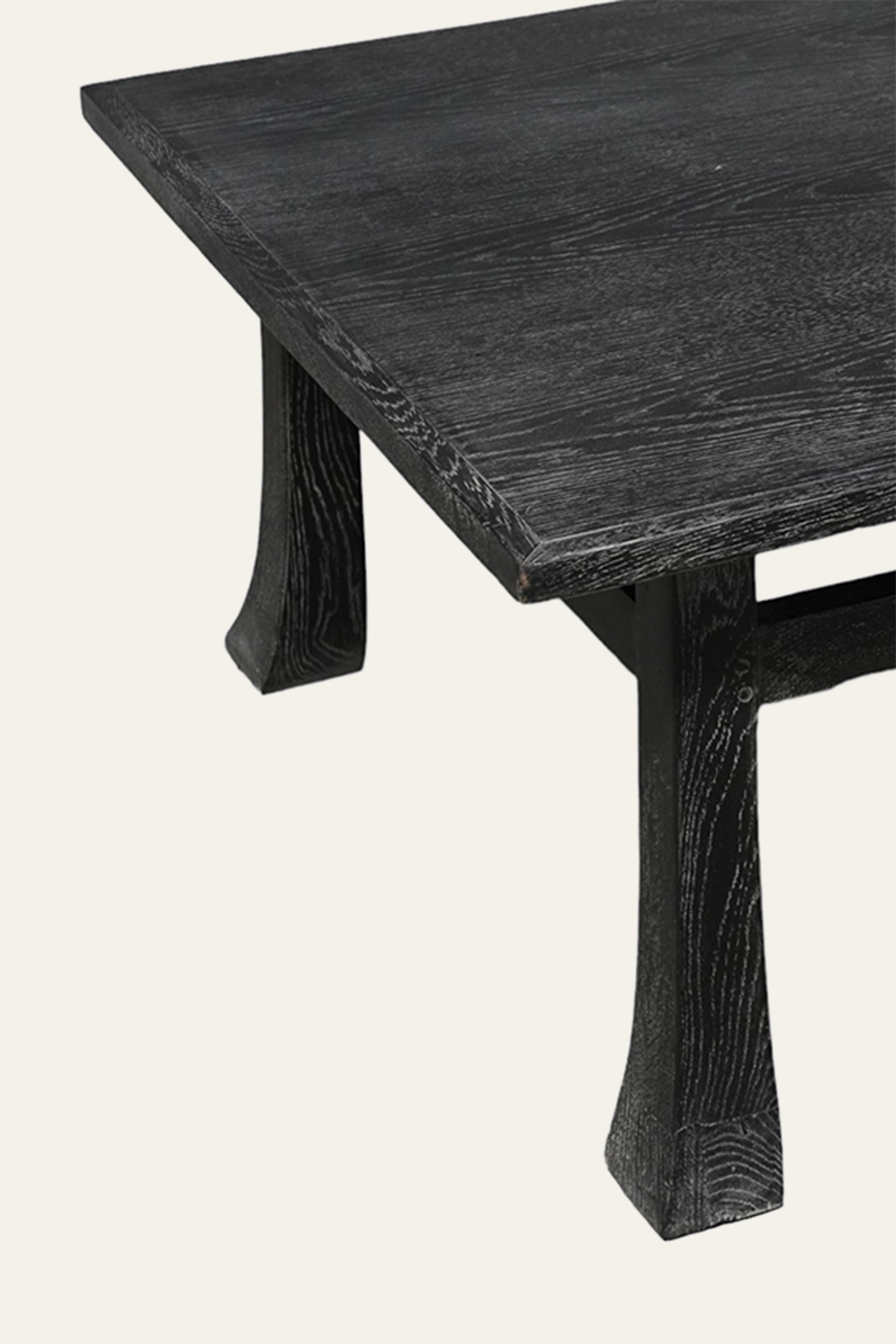 Rectangular Black Wooden Coffee Table with Flared Legs