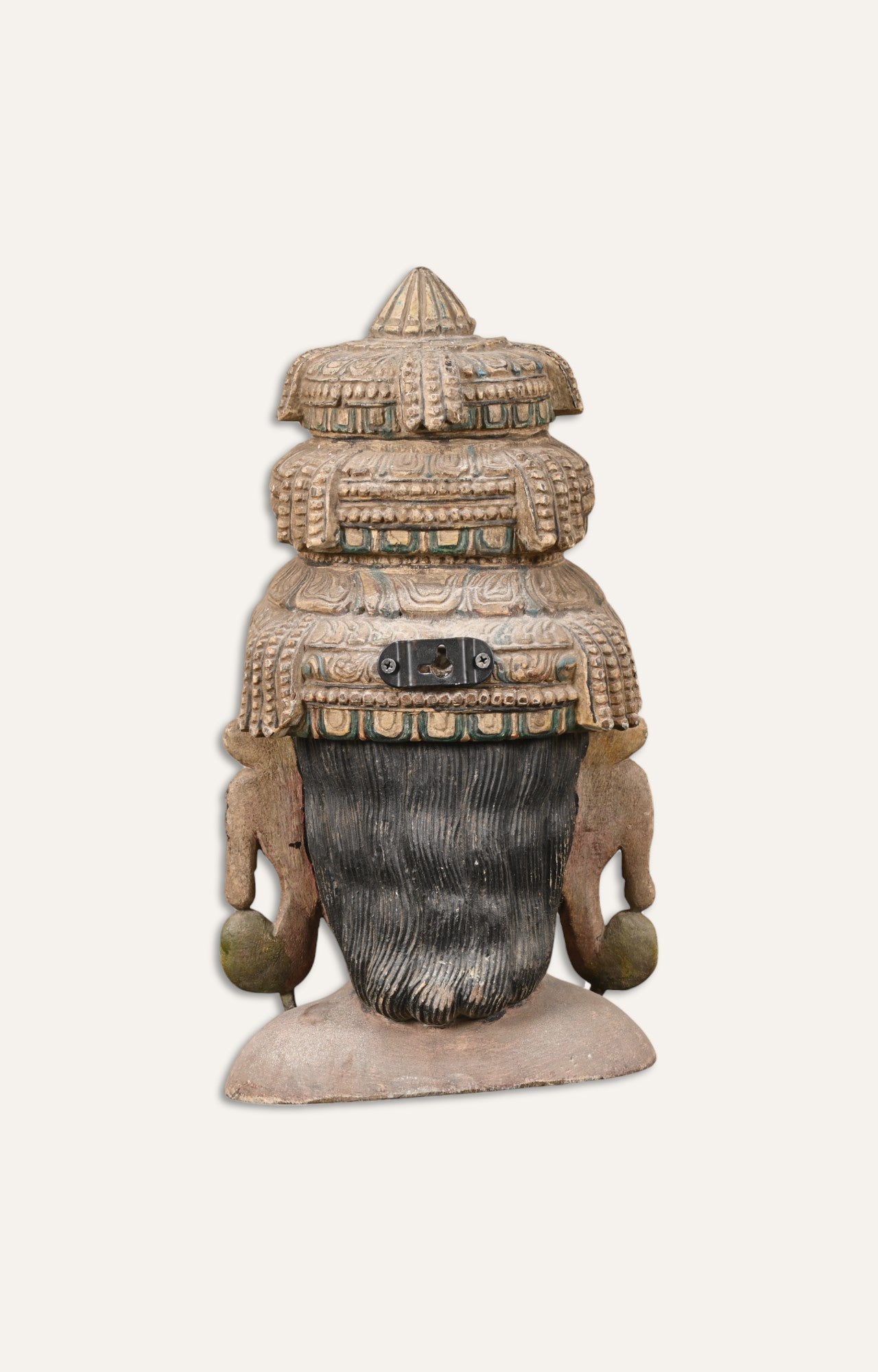 Guardian of Temples Hand-Carved Wooden Wall Mask
