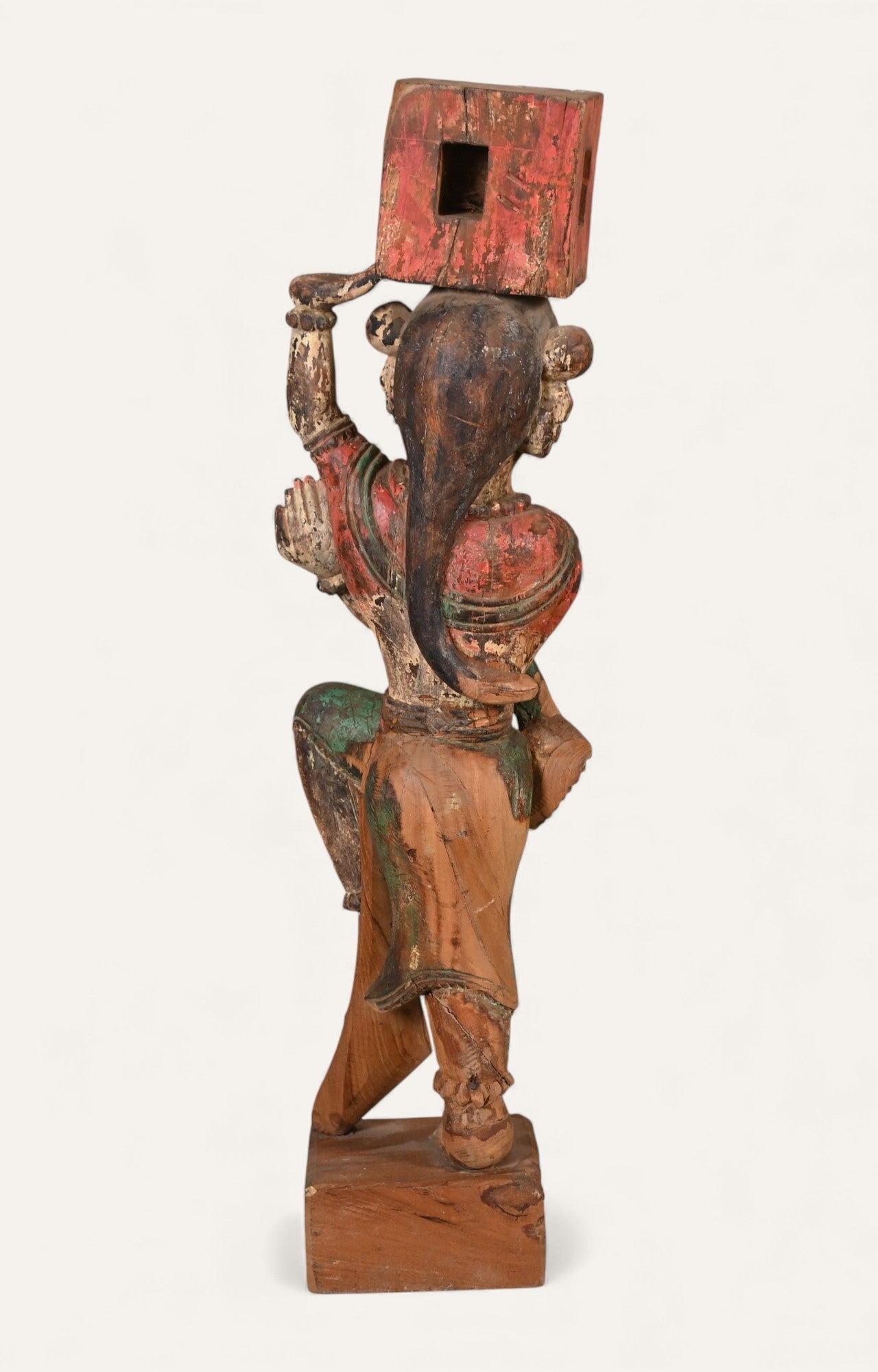 Antique Painted Tribal Warrior Figurine