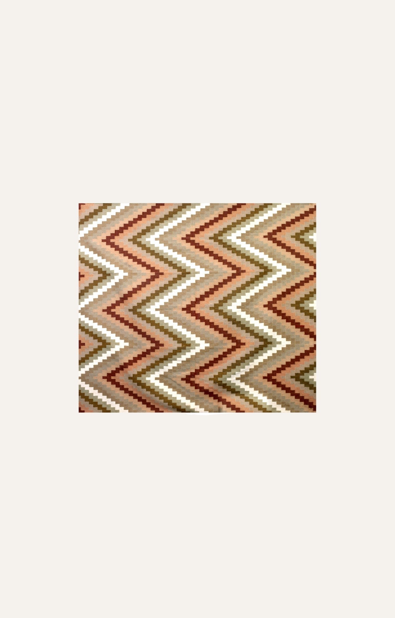 Neutral Zig Zag Woolen Rug
