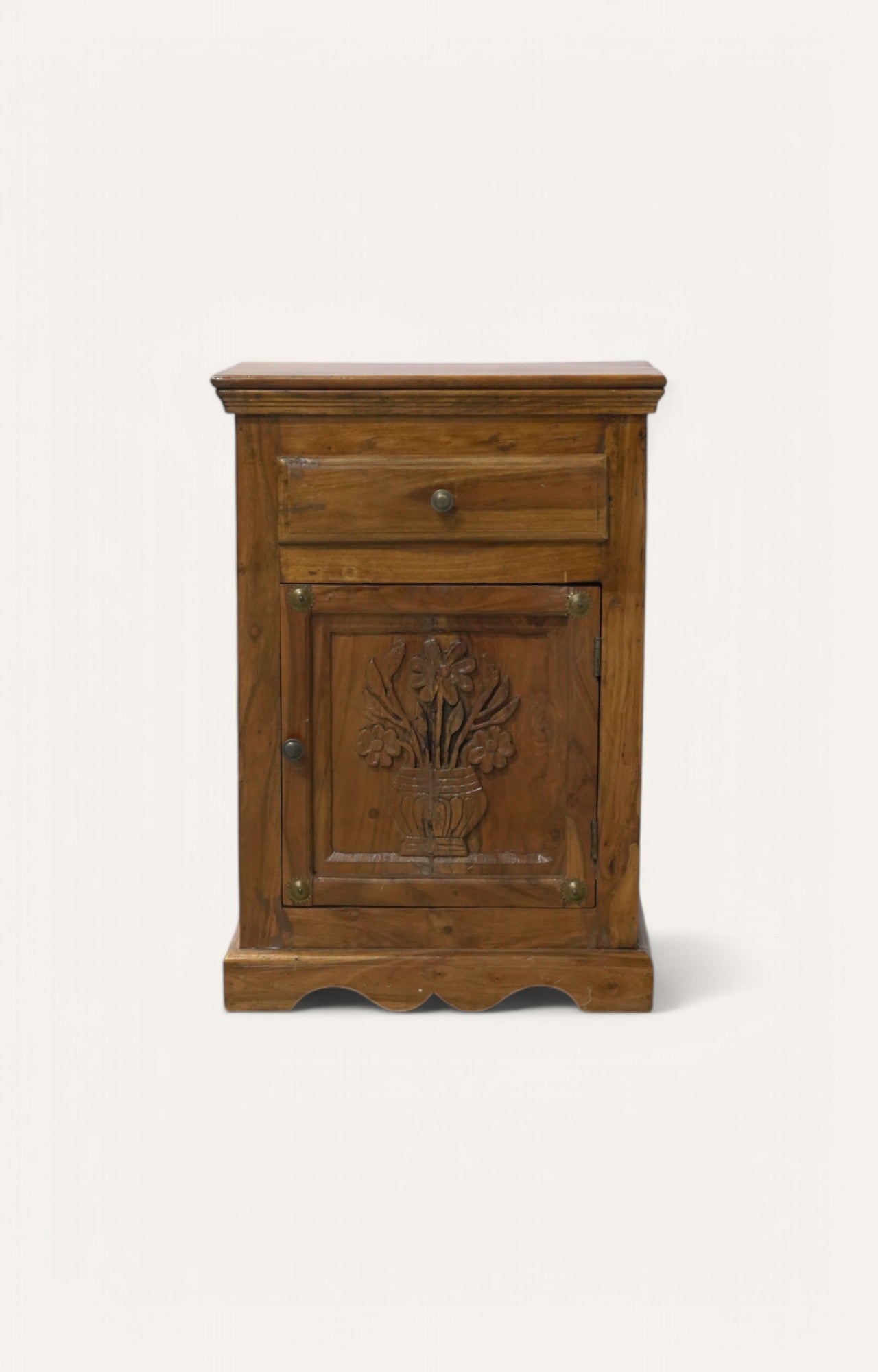 Hand-Carved Wooden Cabinet