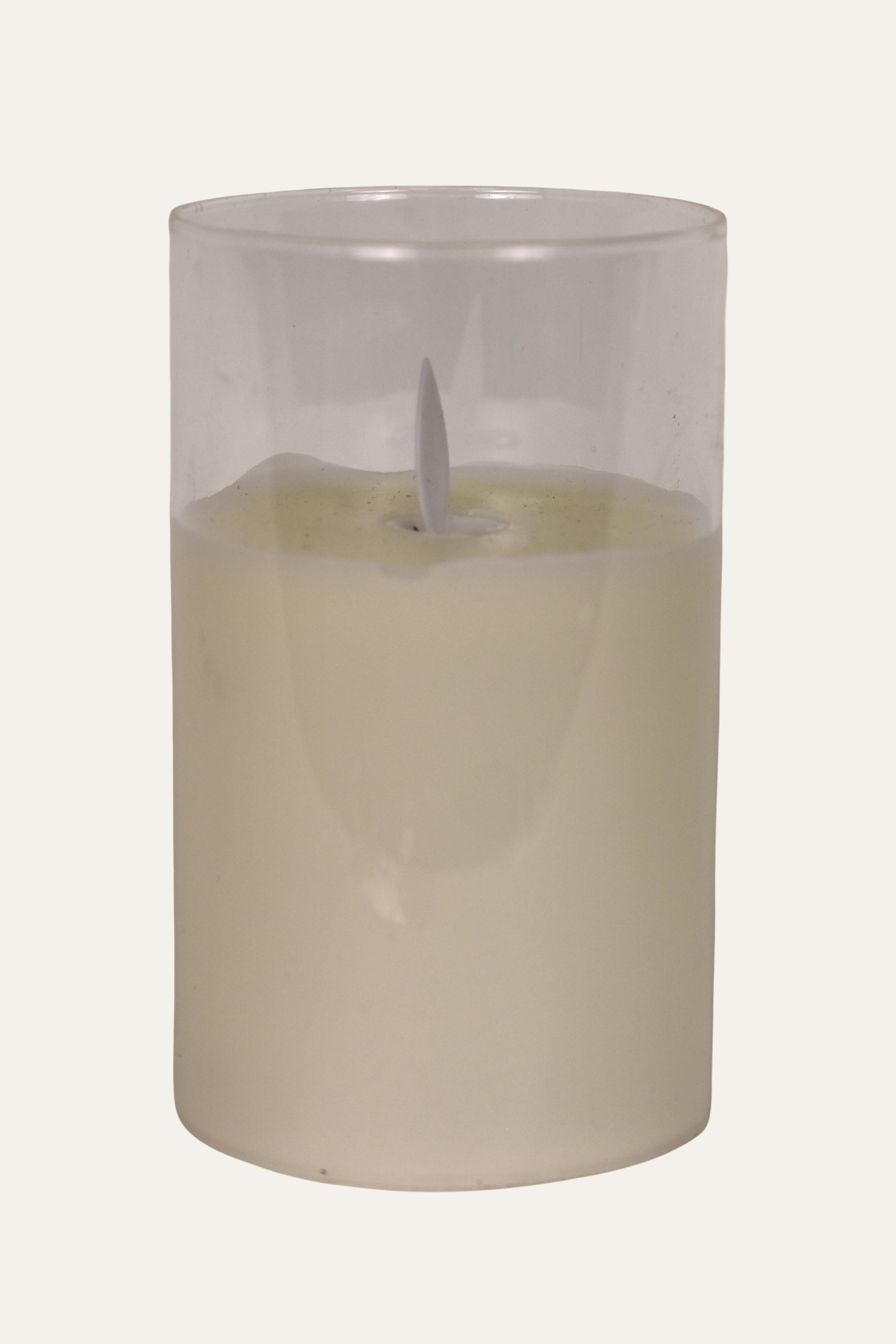White Electric Candle in Glass