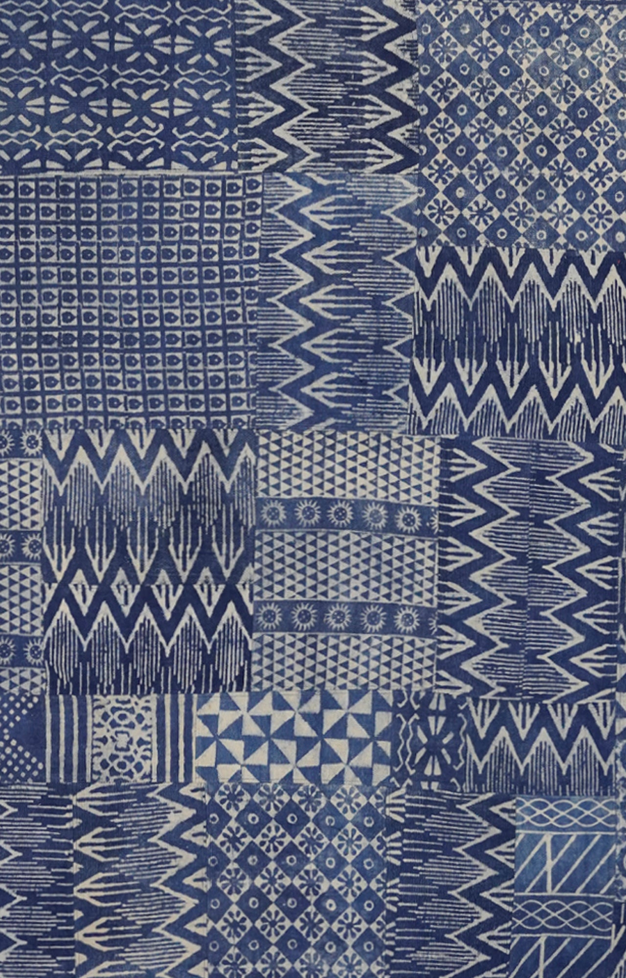 Cotton Rug with Floral Patterns
