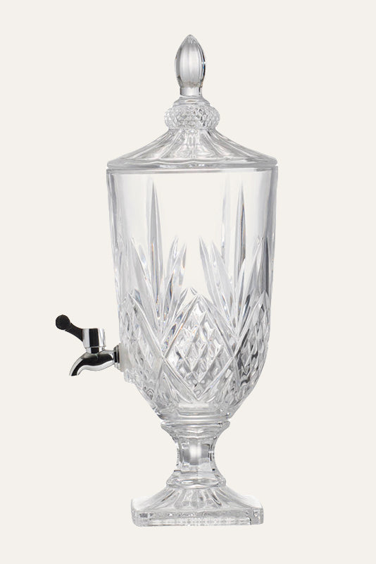 glass beverage dispenser with tap