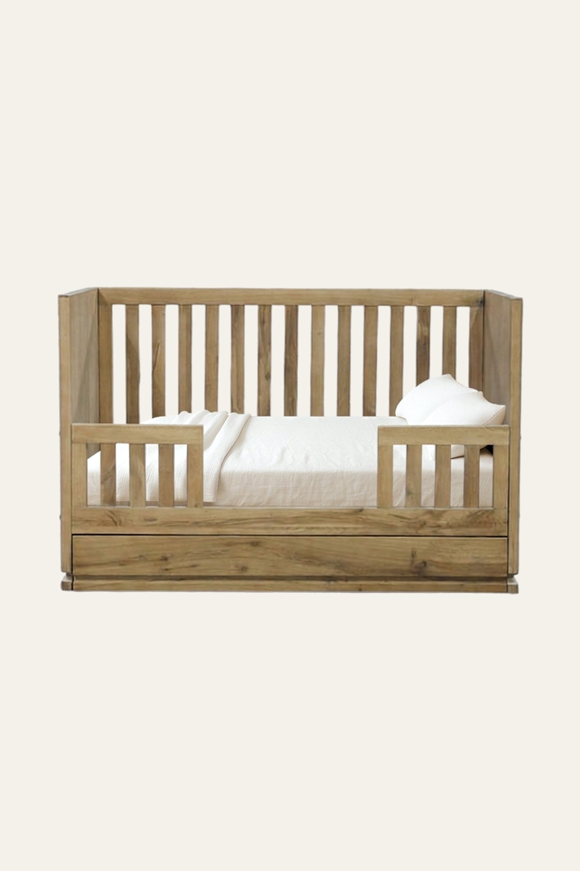 Slatted Wooden Kid's Bed in Brown