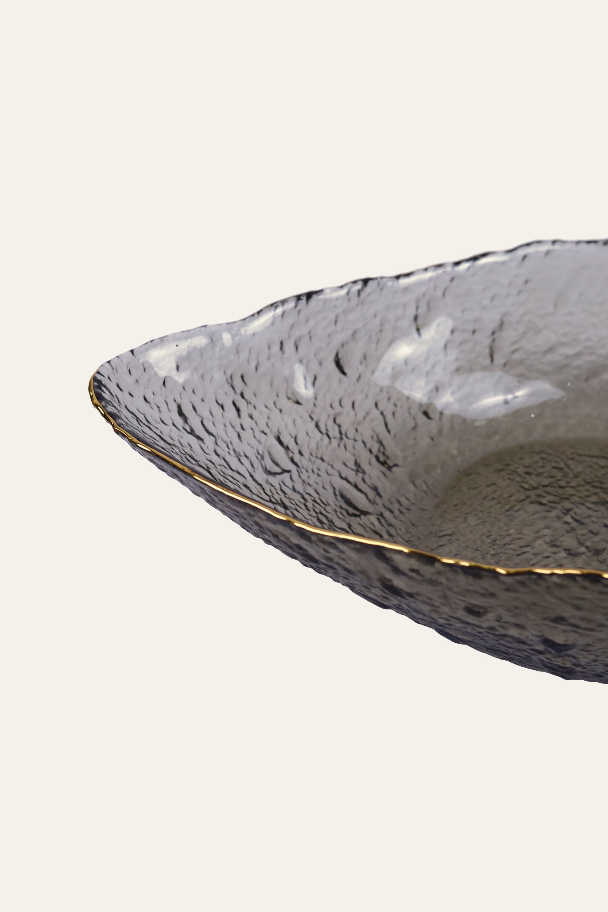 Large Teardrop-Shaped Glass Serving Plate