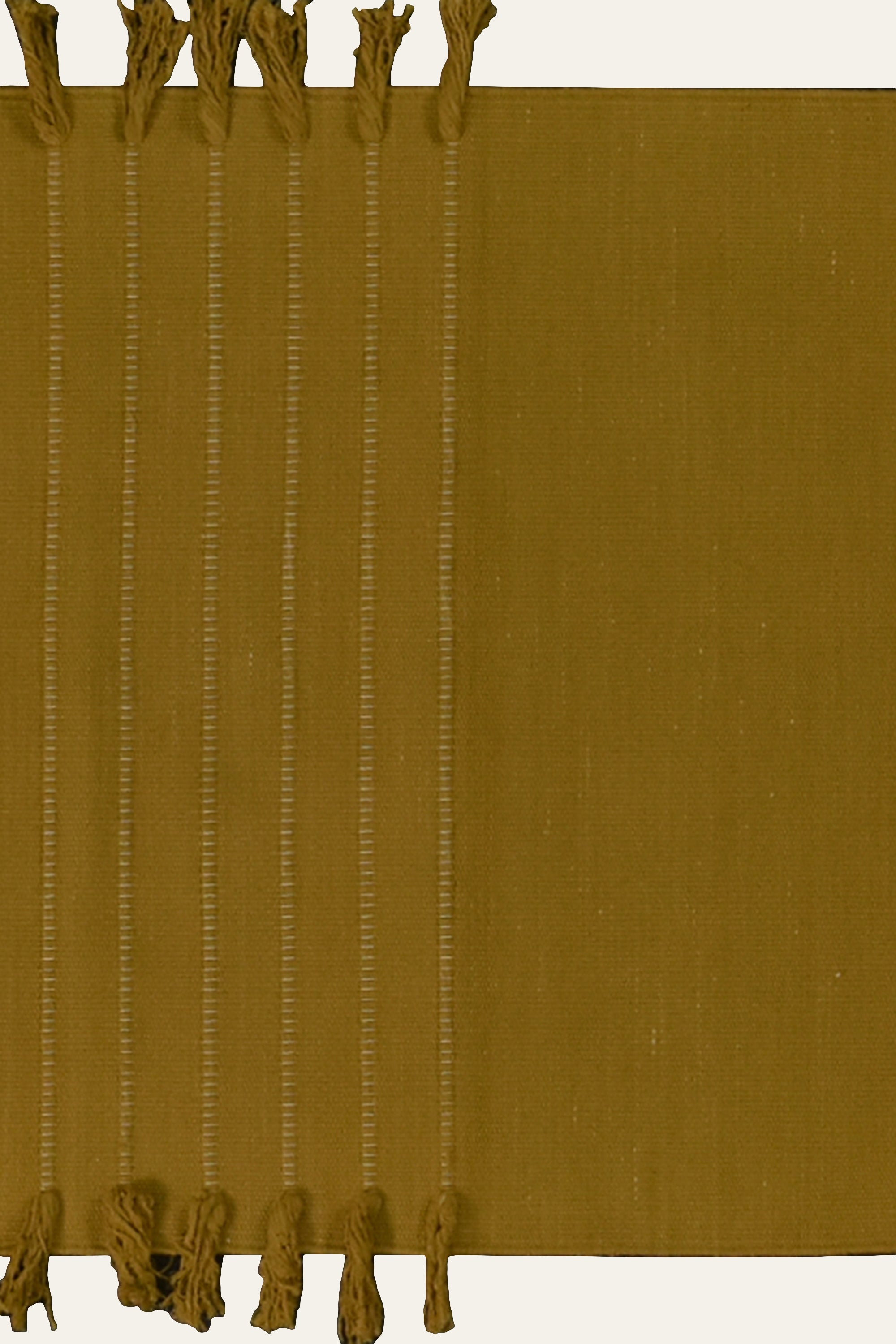 Plain Yellow Washable Cotton Yoga Mat with Fringe