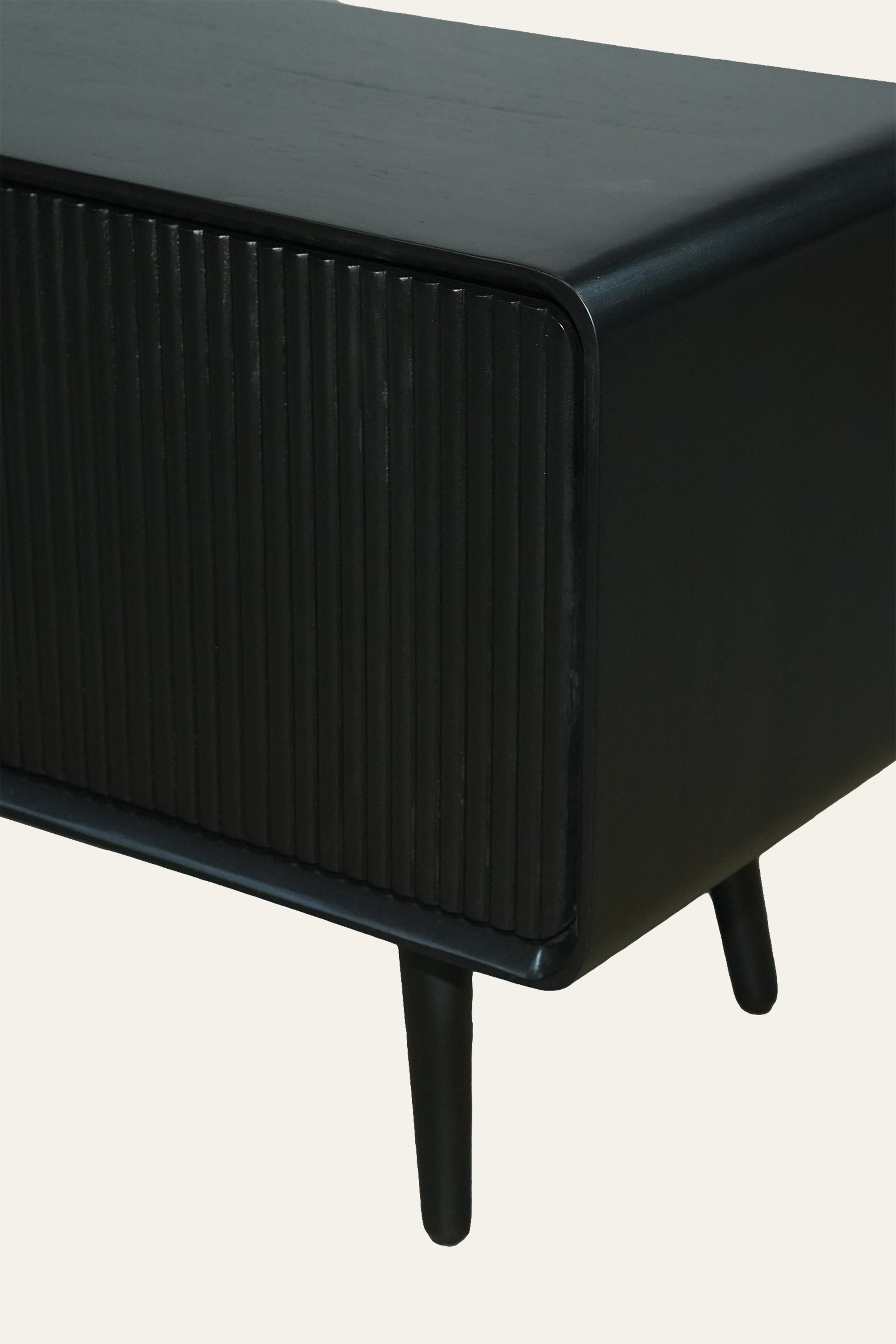 Black Fluted TV Cabinet for Modern Living Rooms