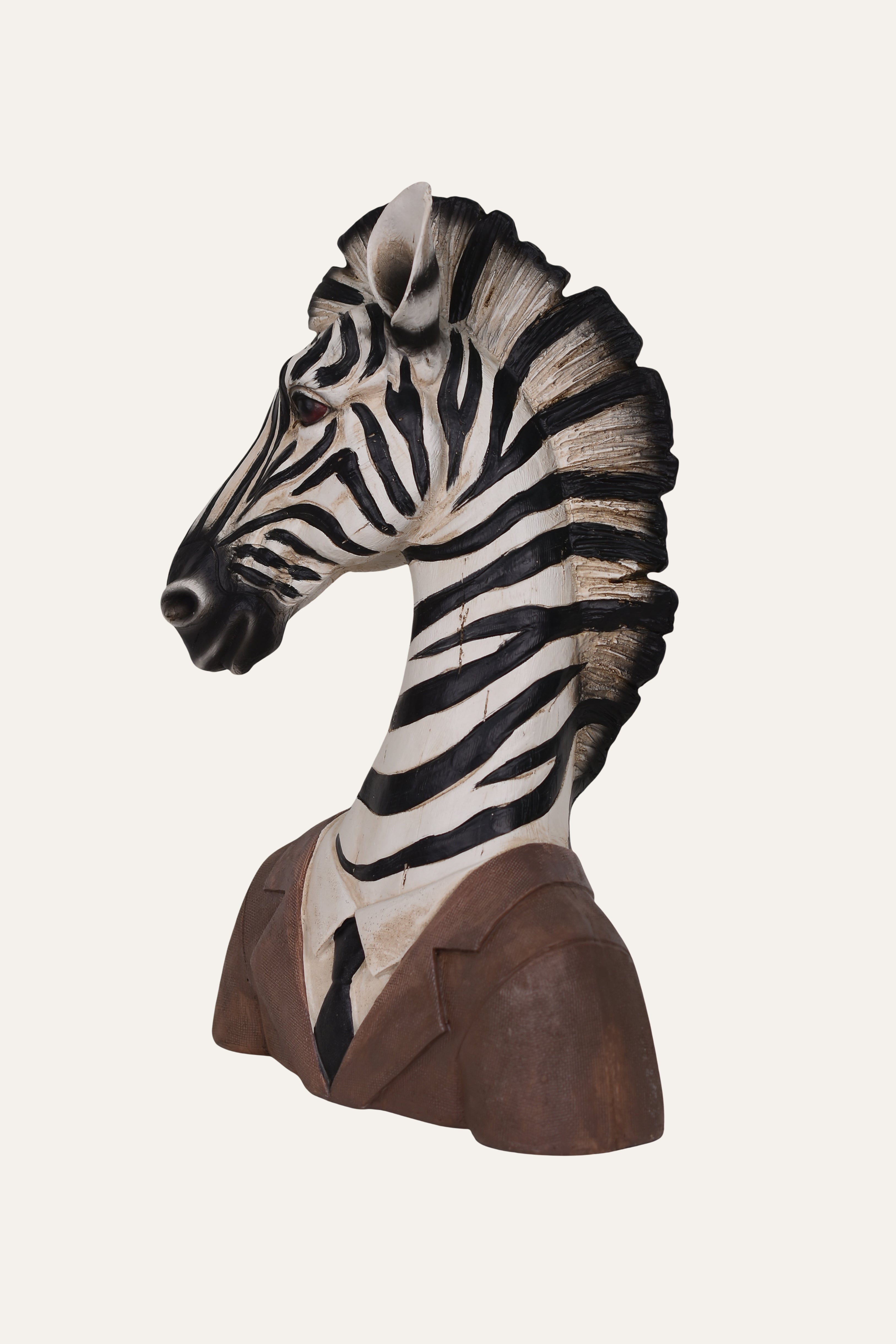 Zebra head sculpture