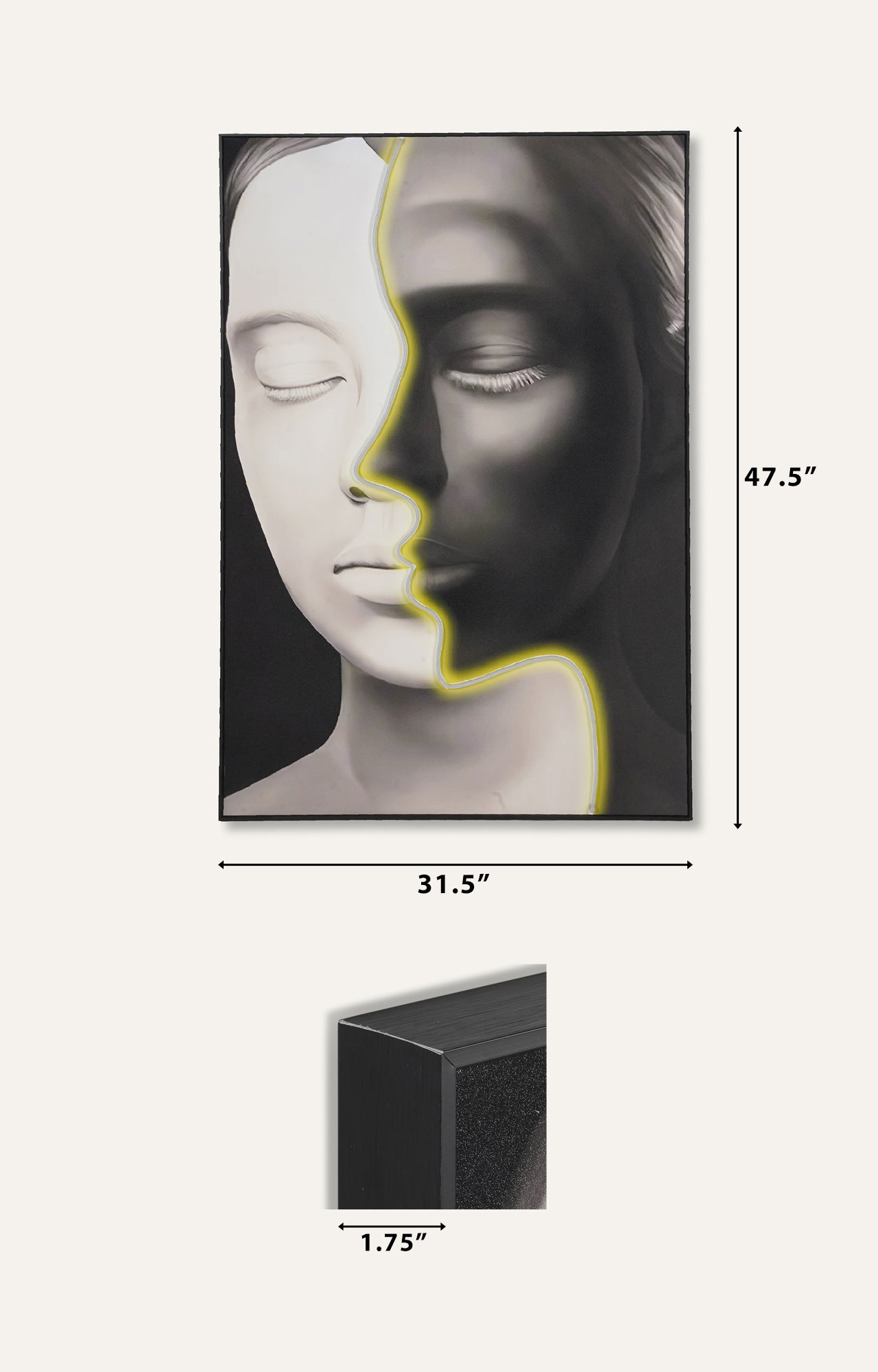 Abstract Double Face LED Painting_size