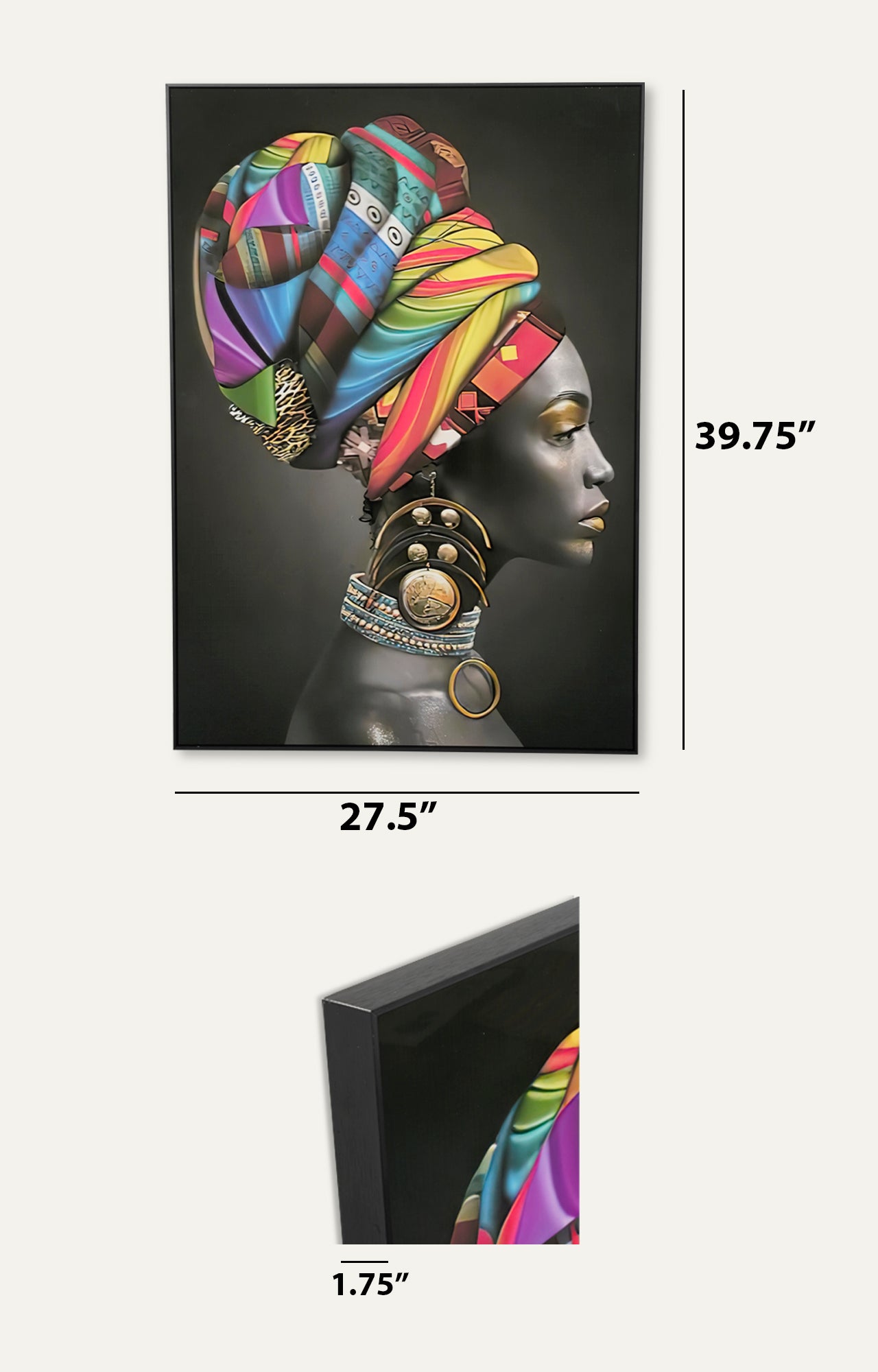 African gele art : Multicolor Art_size