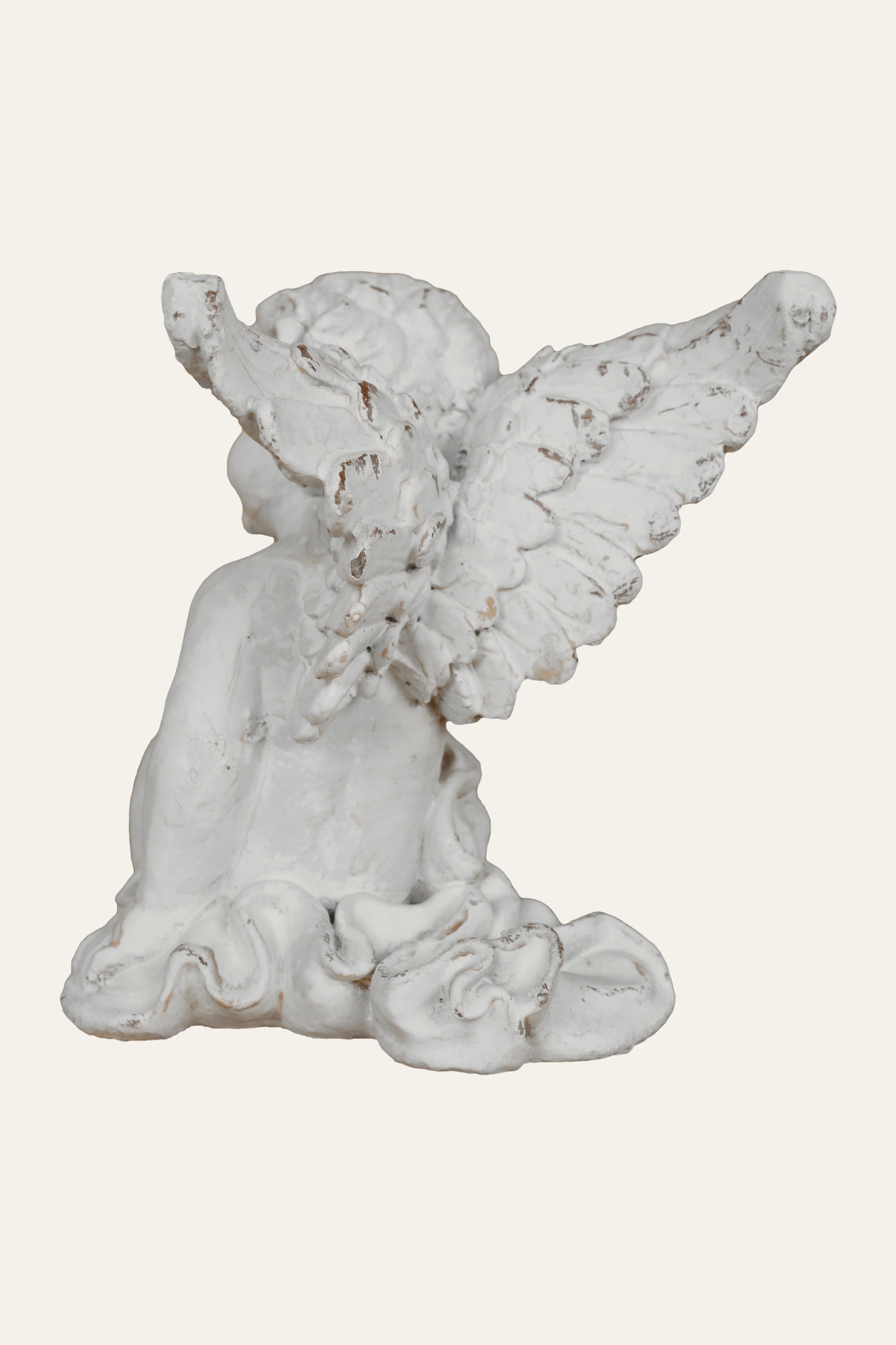 Angel statue decor for shelf and side table styling