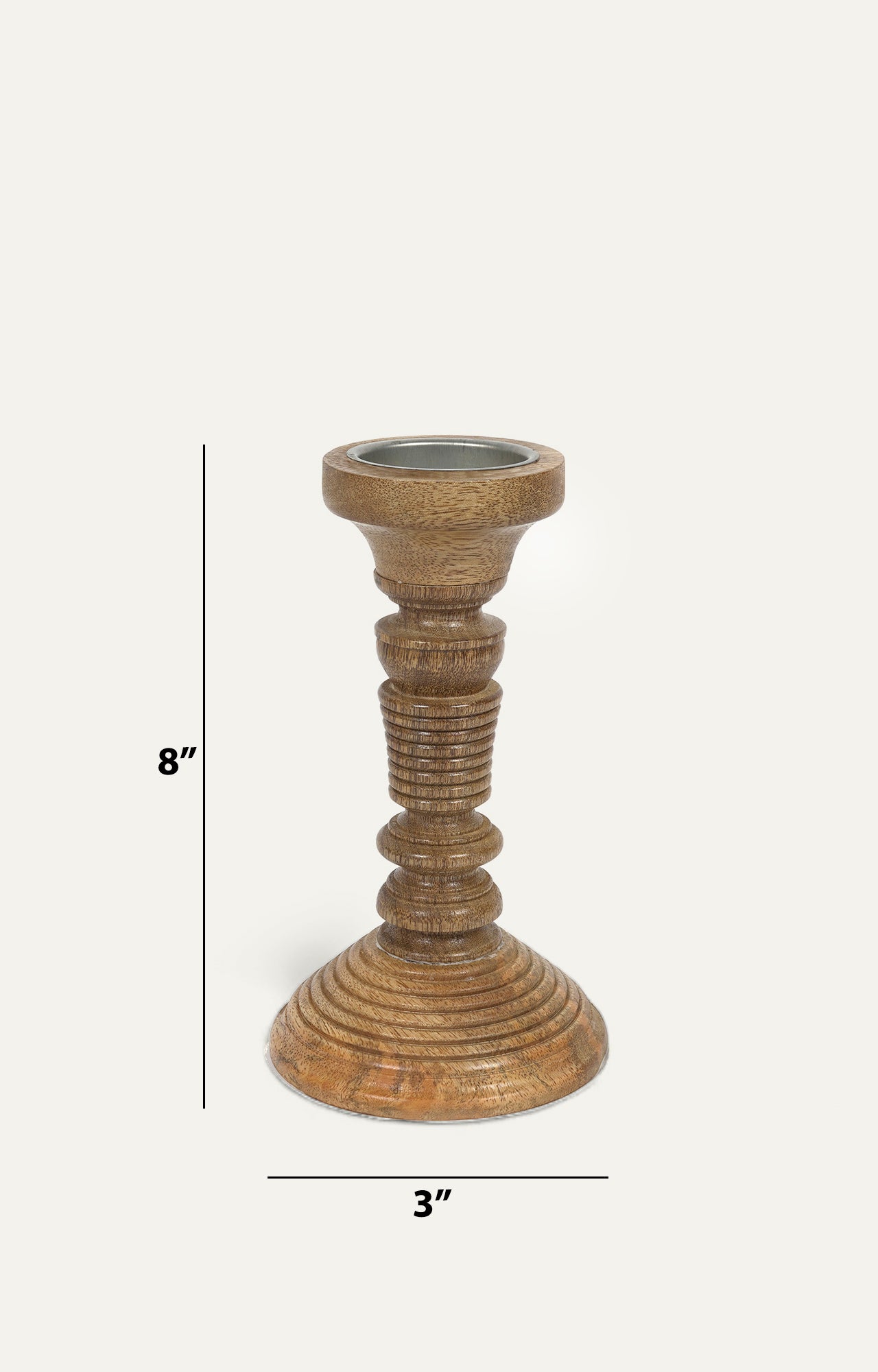 Angular wooden rustic wooden candle stand_size