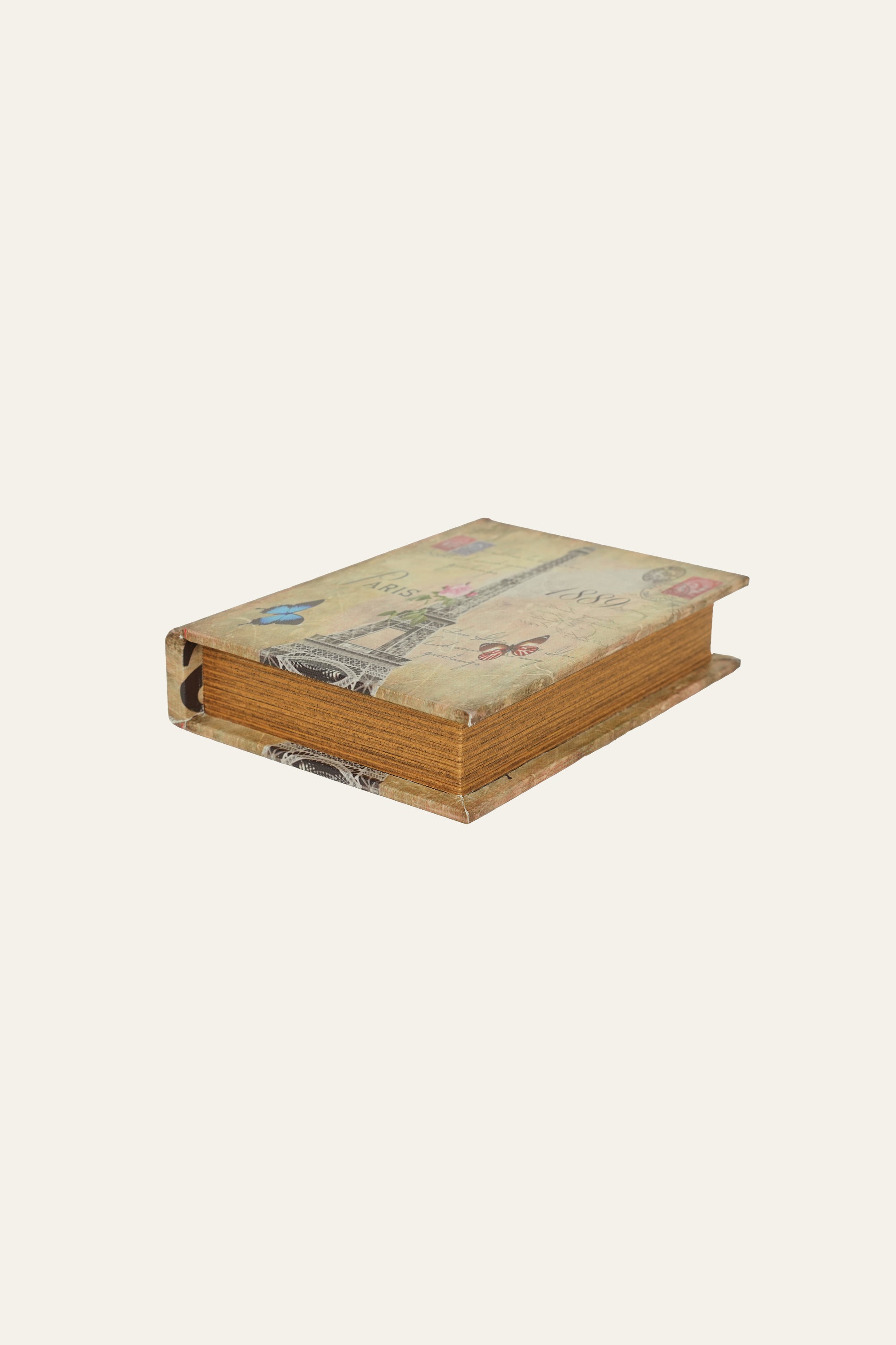 Antique Paris storage box with butterfly design