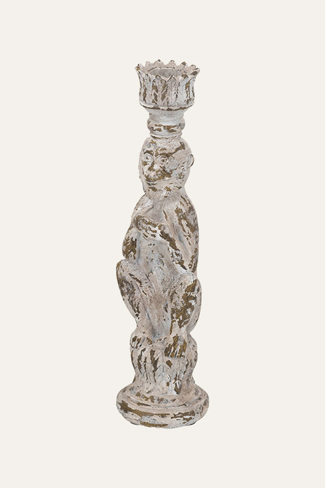 Rustic Animal Figurine Candle Holder with Intricate Detailing