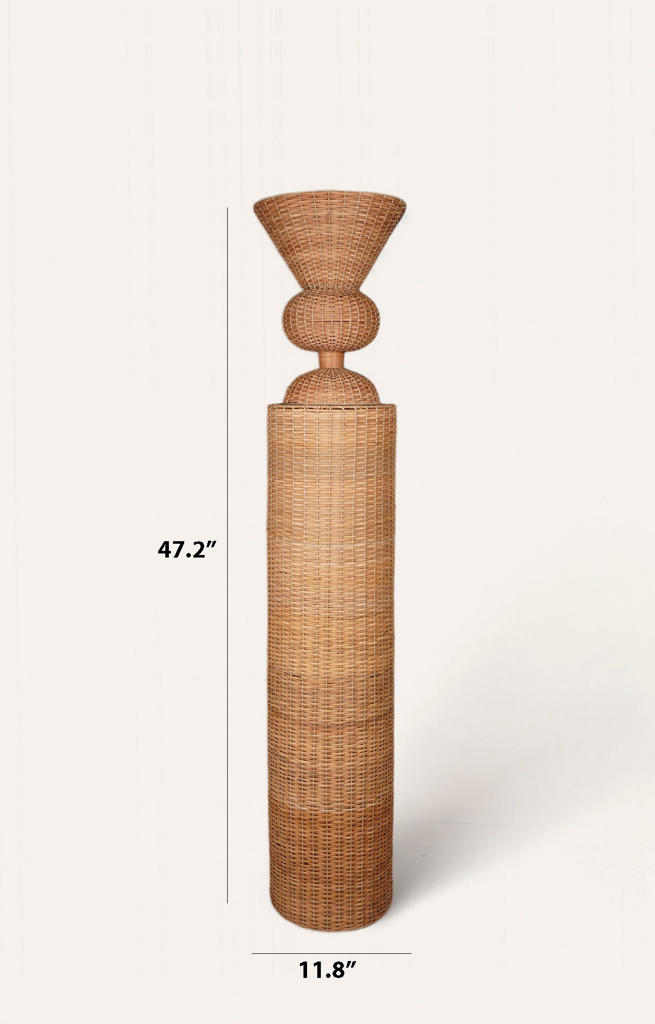 Sculptural Natural Cane Planter - Tall