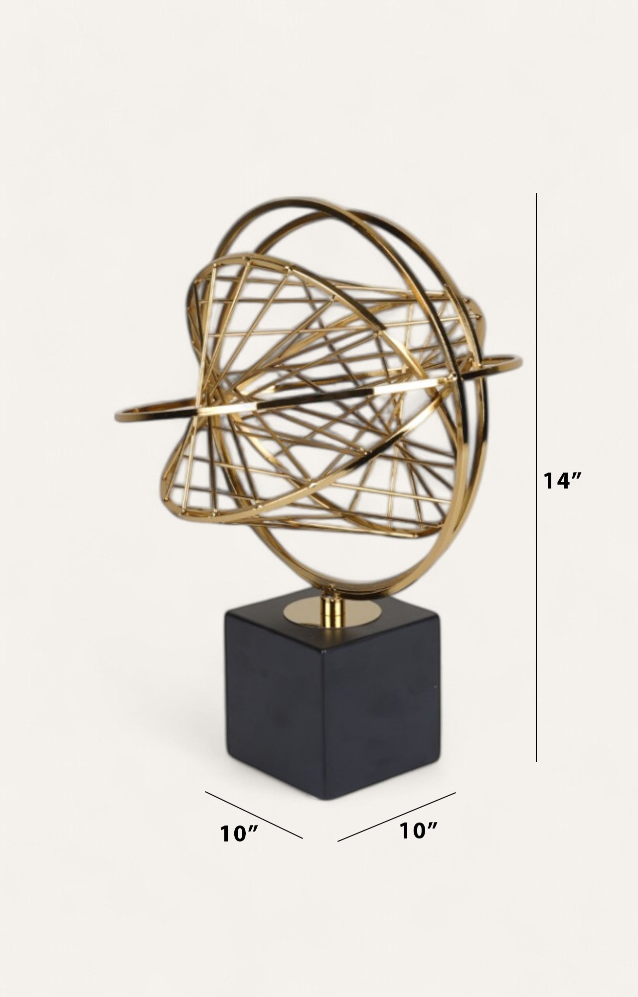 Modern Golden Eclipse Orbital Décor - Set of 2