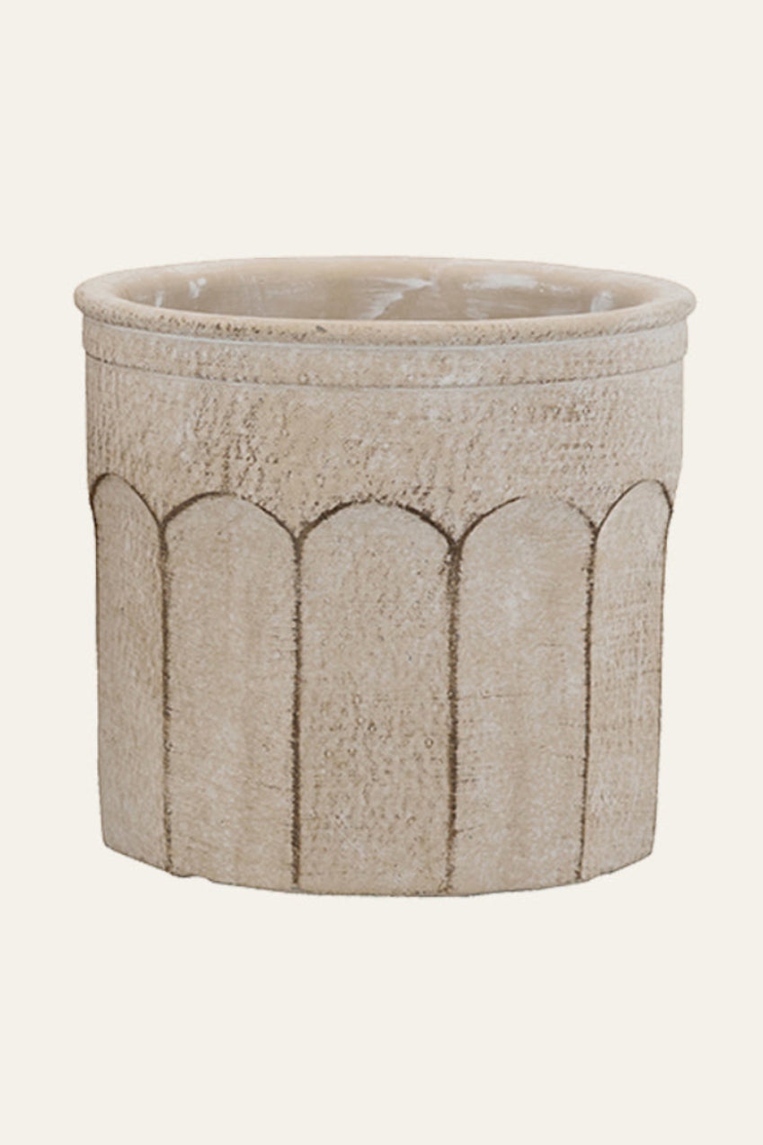 Beige Cement Planter Small