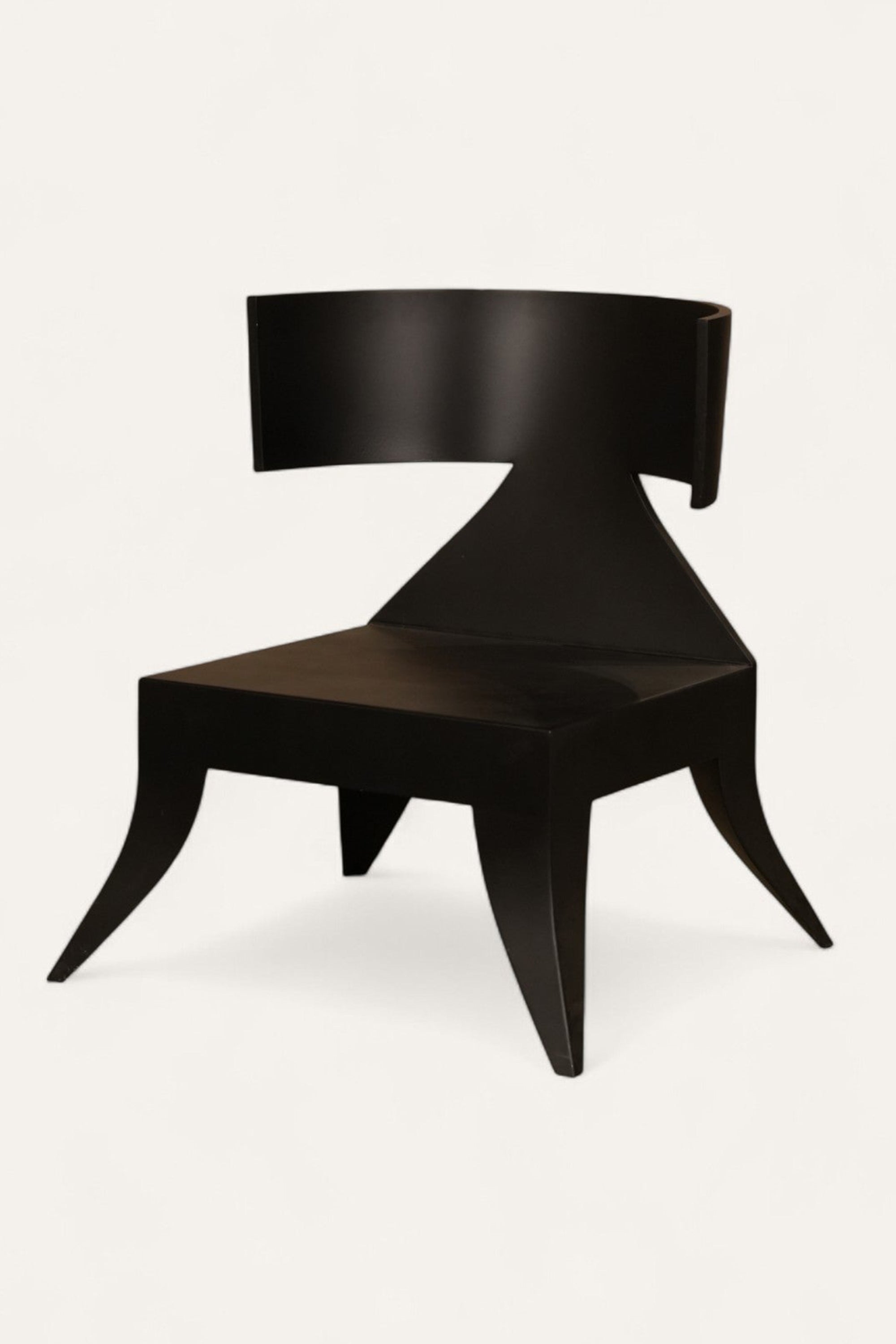 Sculptural Black Acacia Lounge Chair