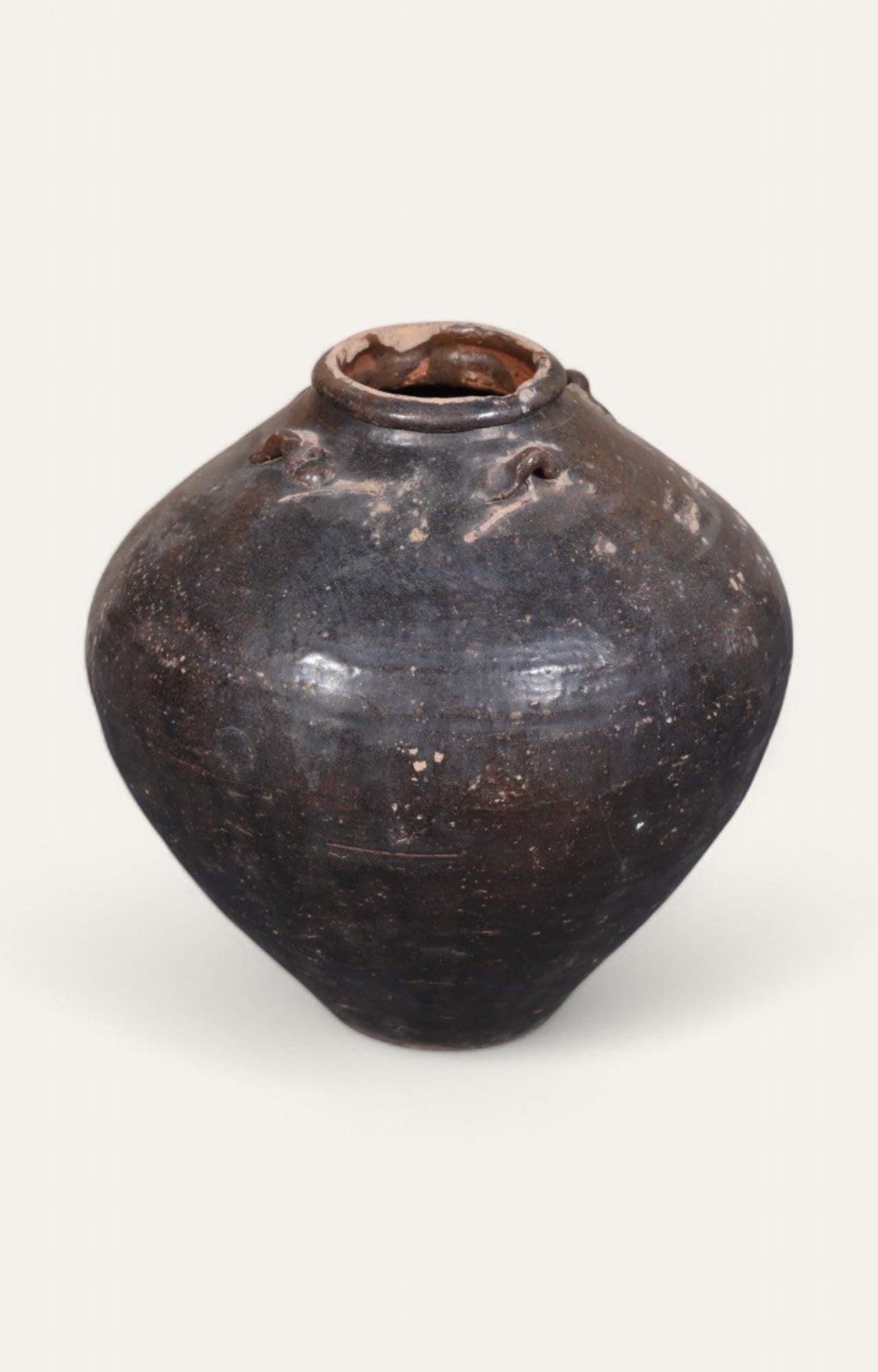 Black Earthenware Clay Pot