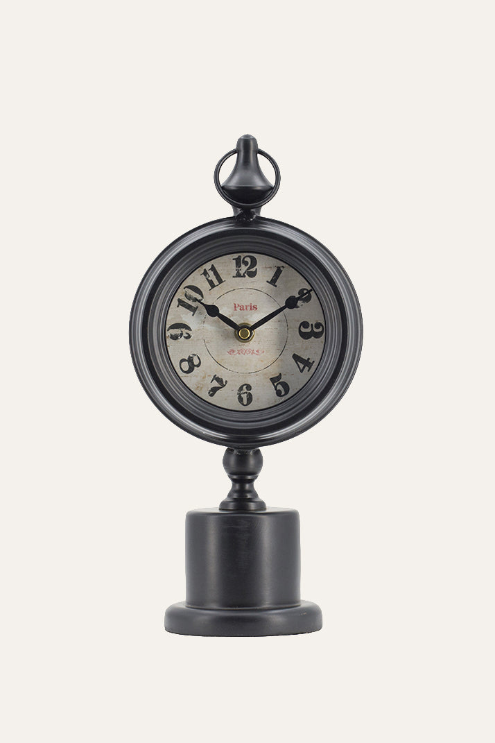 Black Metal Table Clock for Office Desk