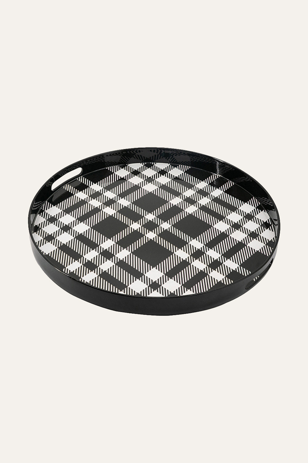 Black and White Checkered Resin Tray
