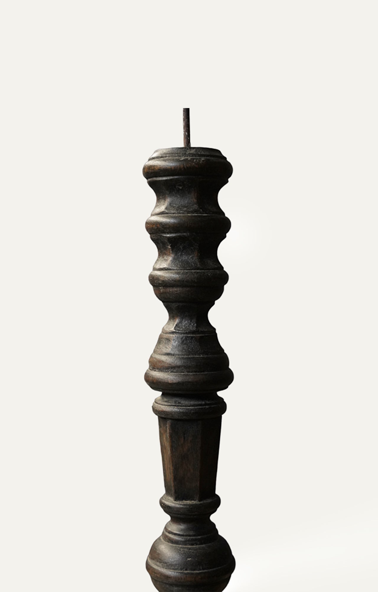 Black vintage wood Candle Stand_2