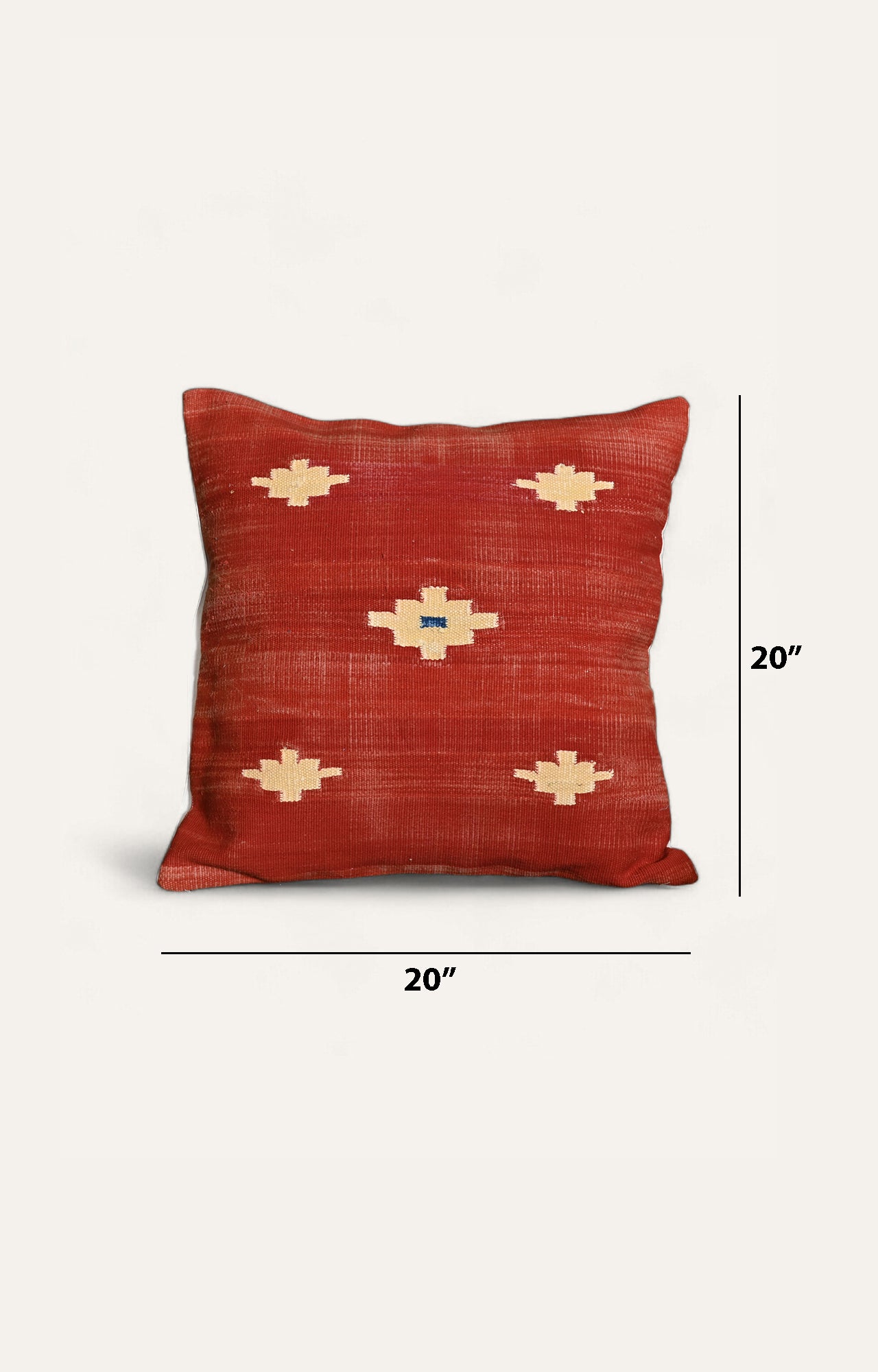 Brick Red Ikat cushion covers_size