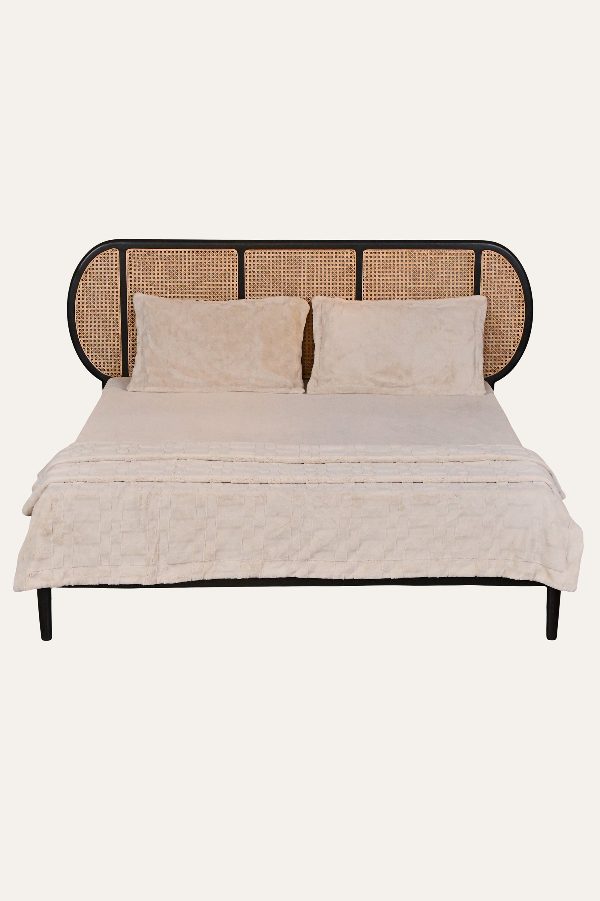 Brown Quilted Velvet Bedding Set
