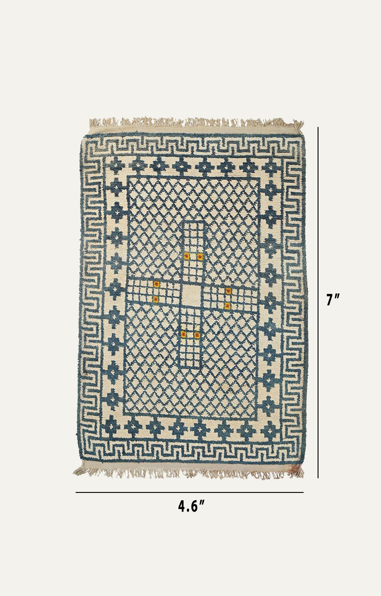 Blue and White Greek Key Border Carpet