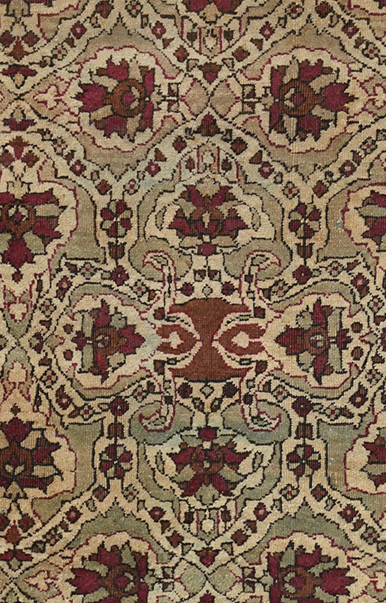 Rare Mughal Floral Wool Carpet