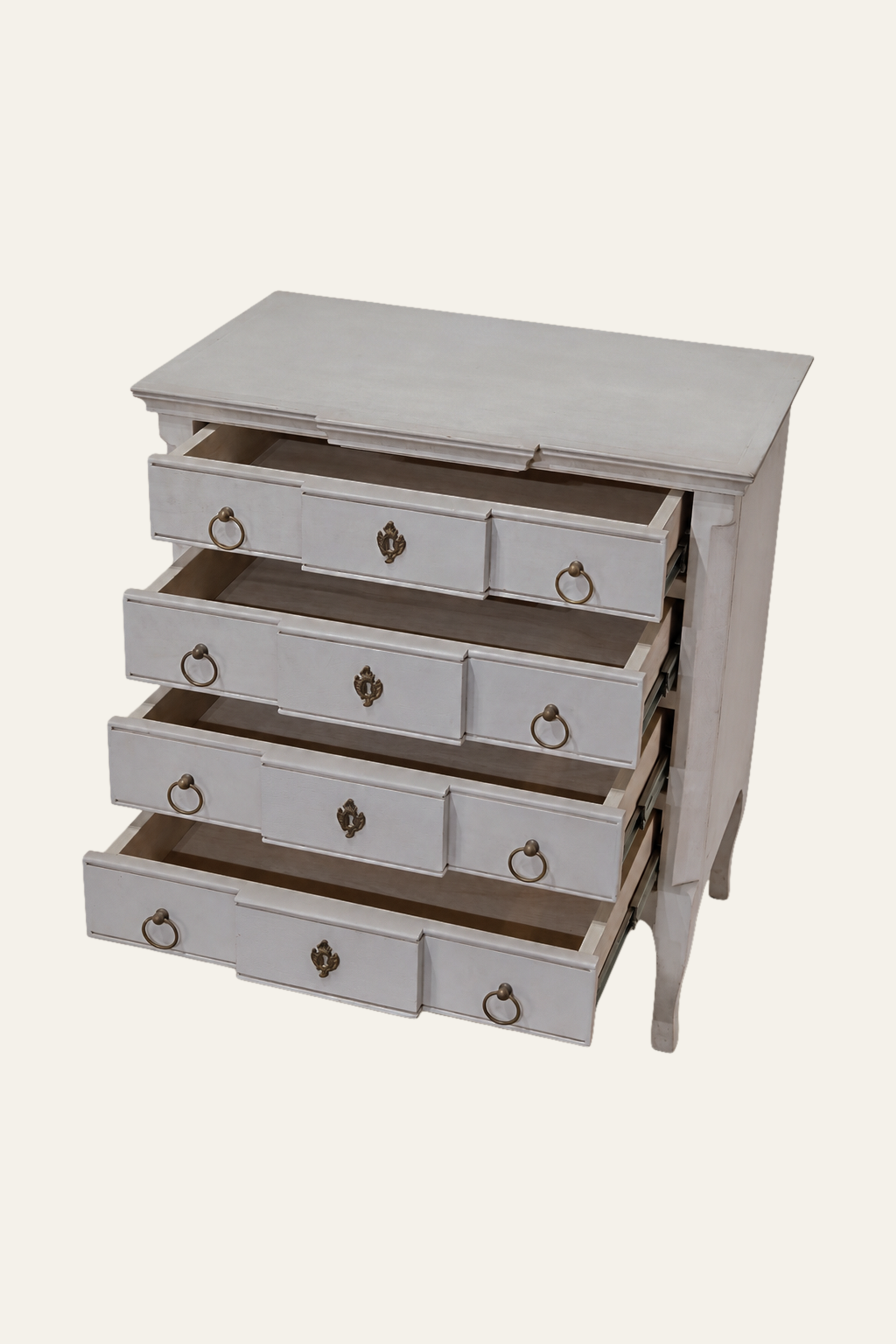 White 3-Drawer Wooden Chest of Drawer with Metal Pulls